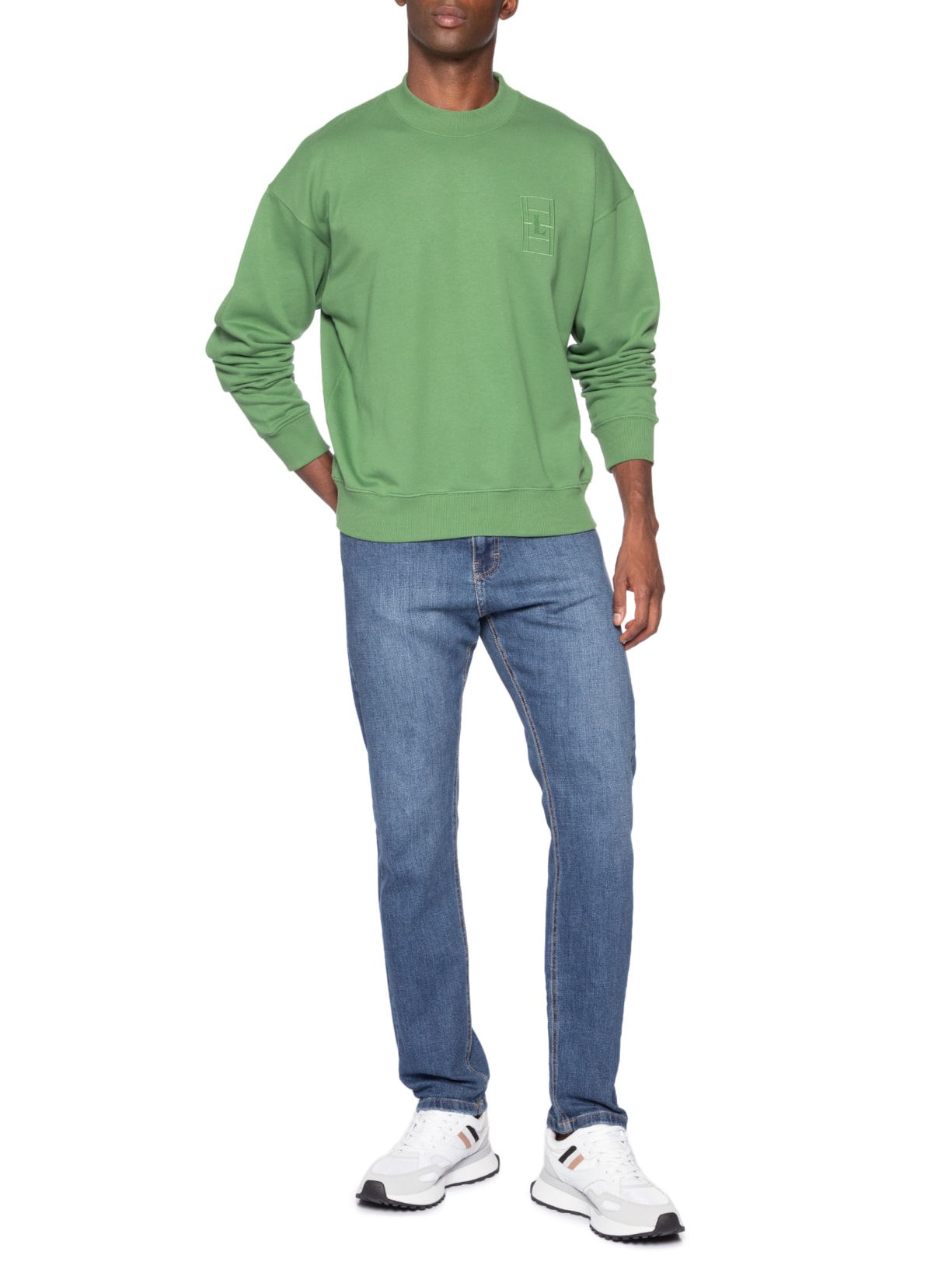 Moletom Masculino Loose Fit Quadra Verde Lacoste