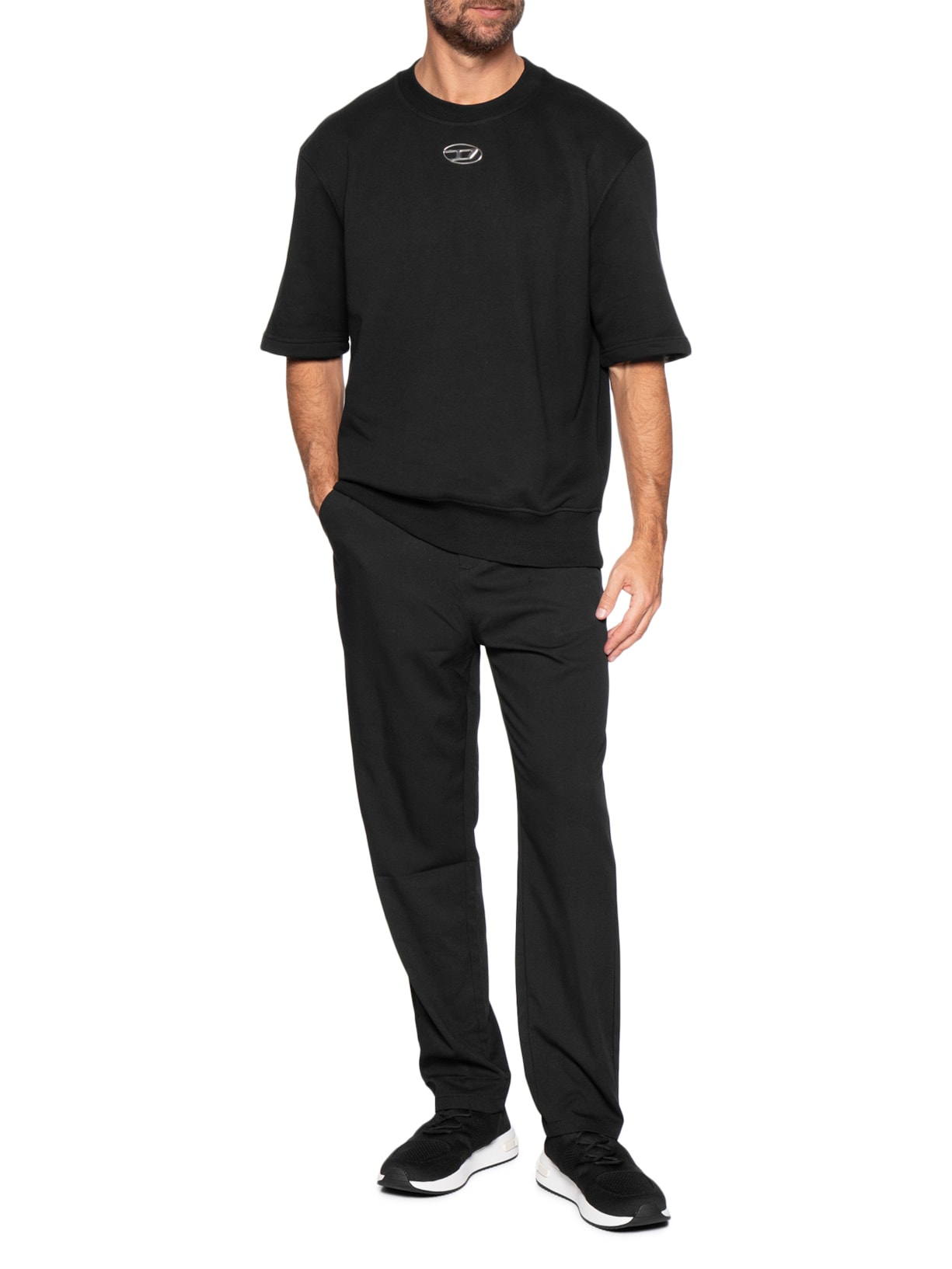 Moletom Masculino Manga Curta S-Cooling Preto Diesel