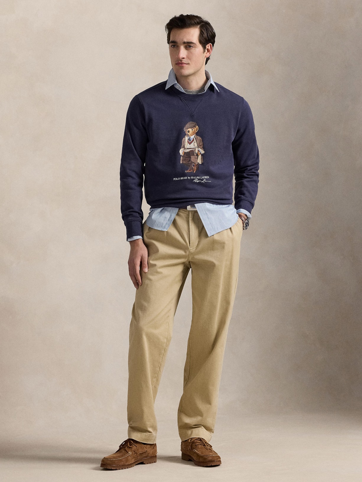 Moletom Masculino Manga Longa Seasonal Bear Azul Polo Ralph Lauren