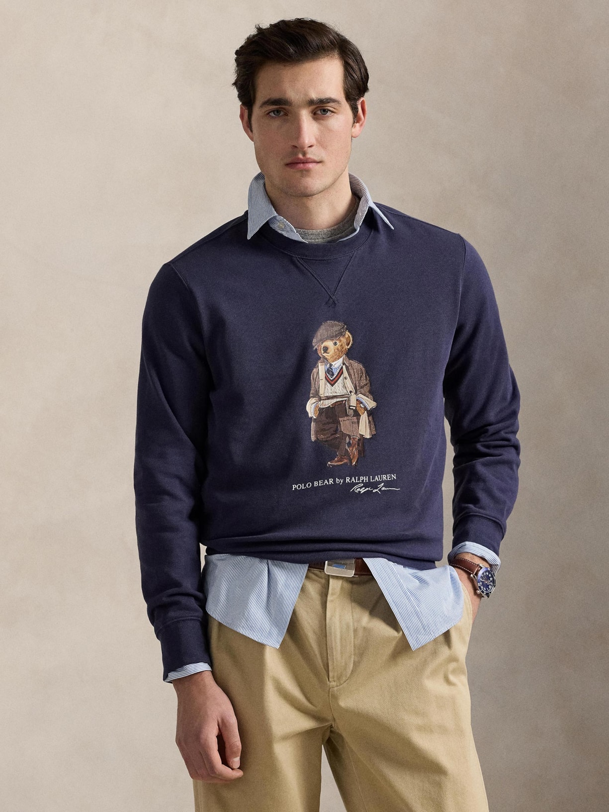 Moletom Masculino Manga Longa Seasonal Bear Azul Polo Ralph Lauren
