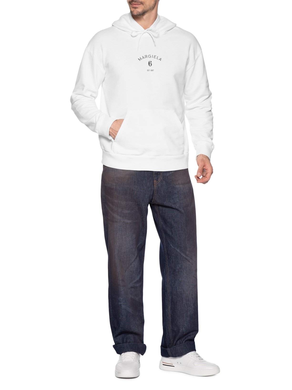 Moletom Masculino Mannequin Print Hooded – Branco Mm6 Maison Margiela