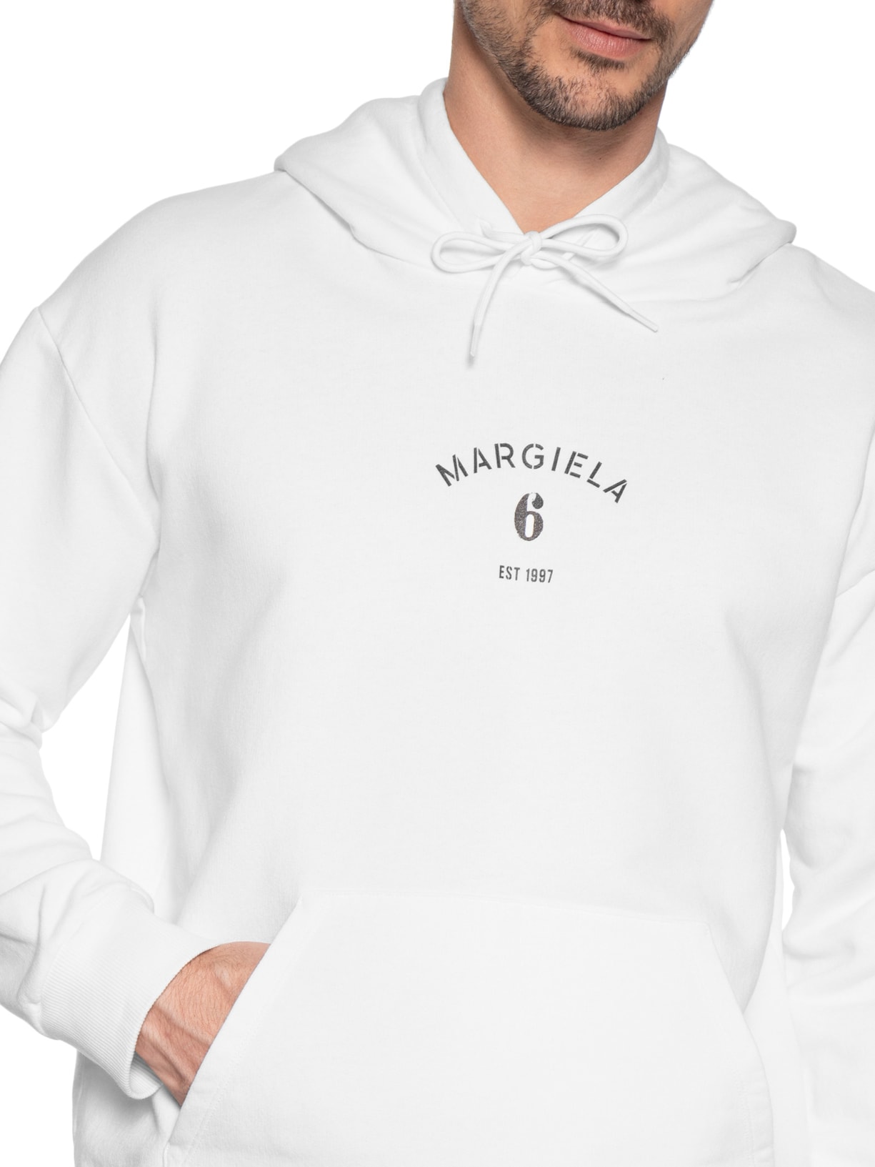 Moletom Masculino Mannequin Print Hooded – Branco Mm6 Maison Margiela