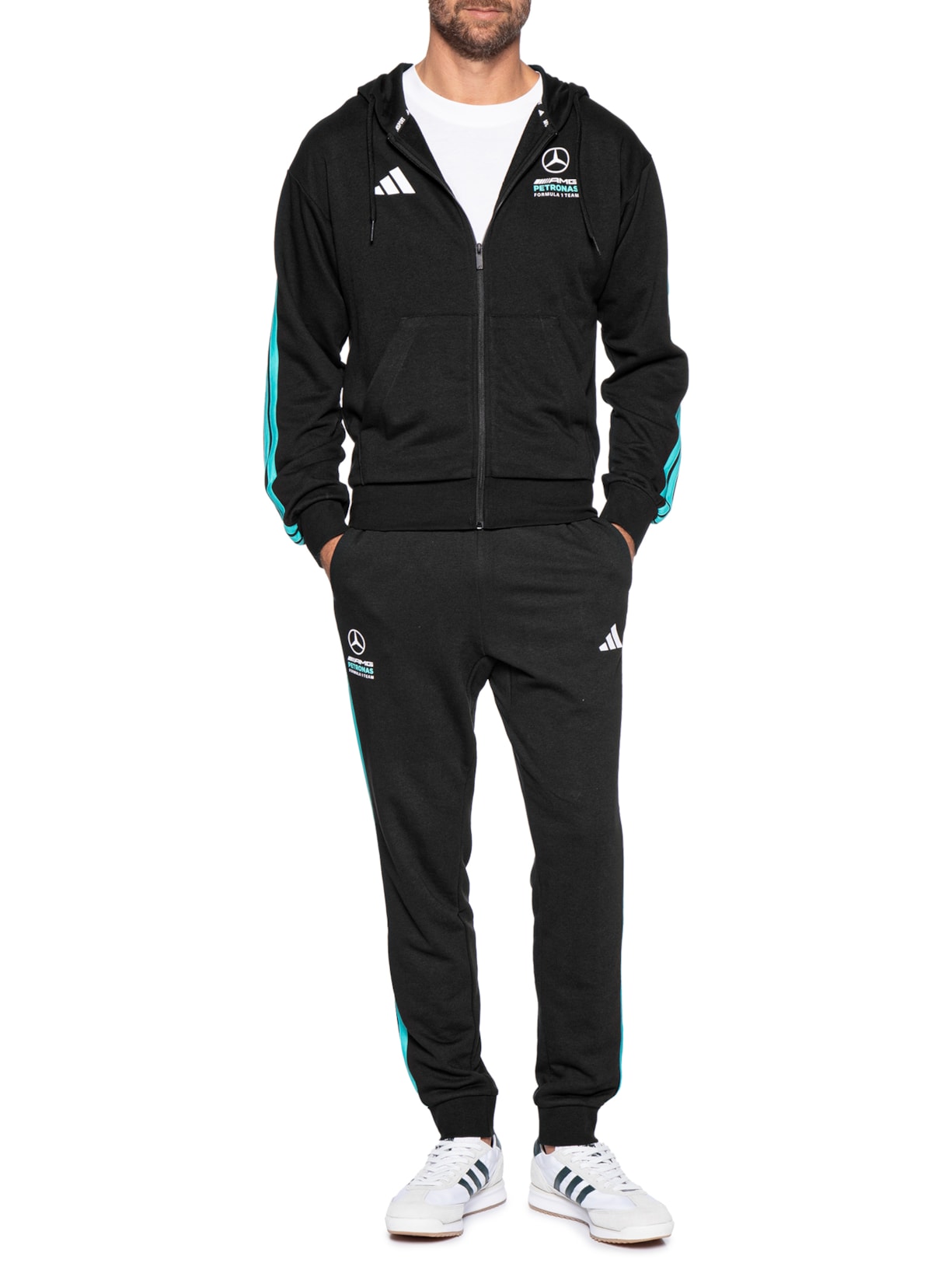Moletom Masculino Mercedes DNA Preto Adidas + Mercedes