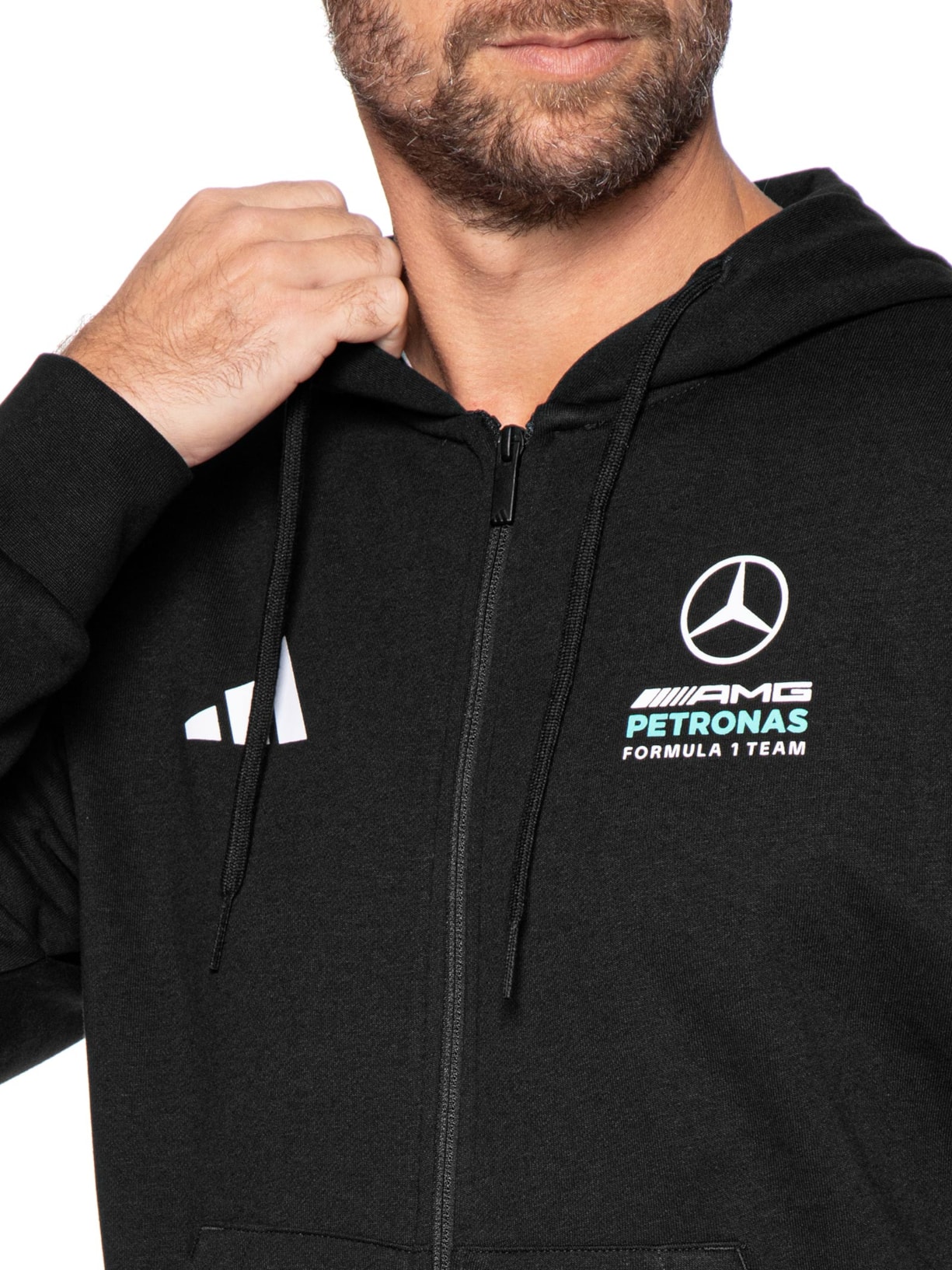 Moletom Masculino Mercedes DNA Preto Adidas + Mercedes