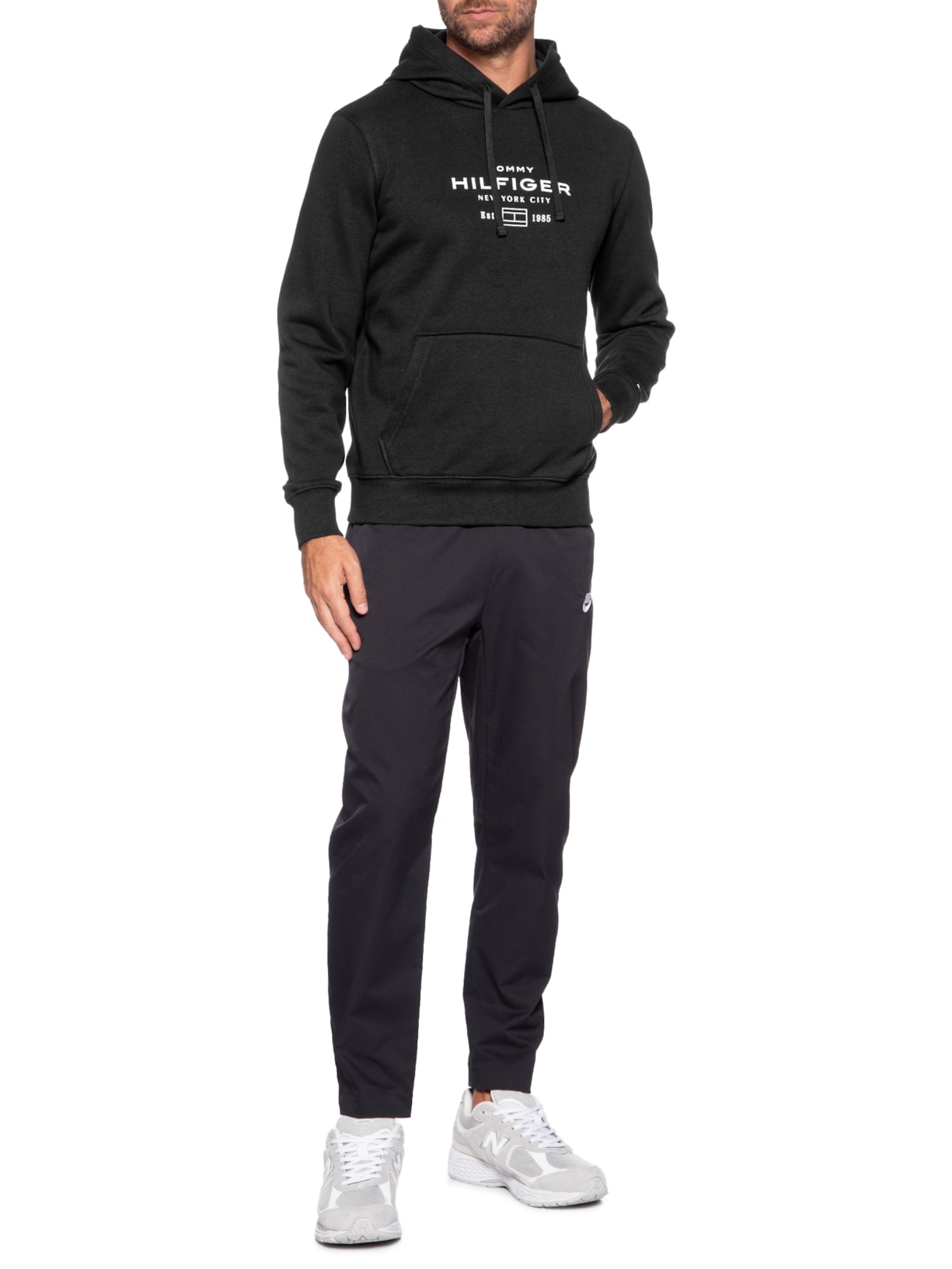 Moletom Masculino Oval Graphic Com Capuz Preto Tommy Hilfiger