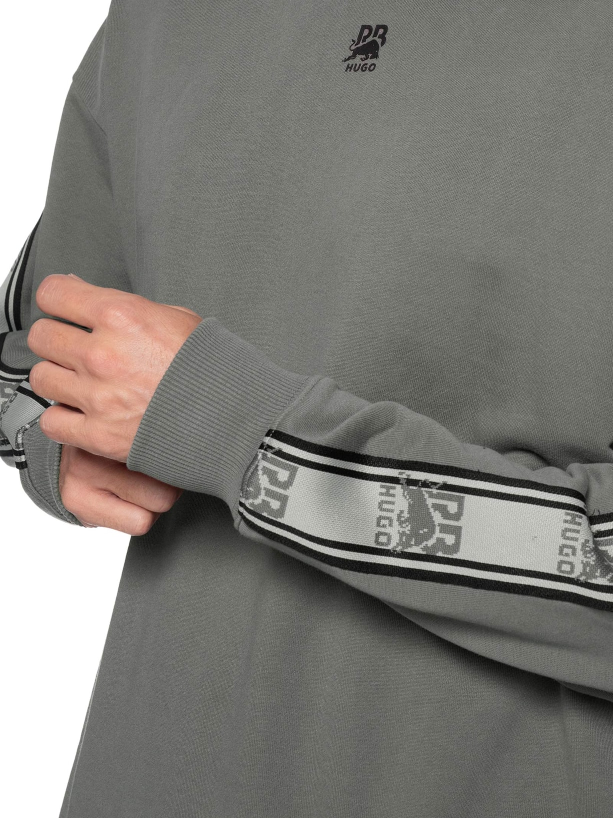 Moletom Masculino Oversized Crew Neck Dustrip_Rb Cinza Hugo