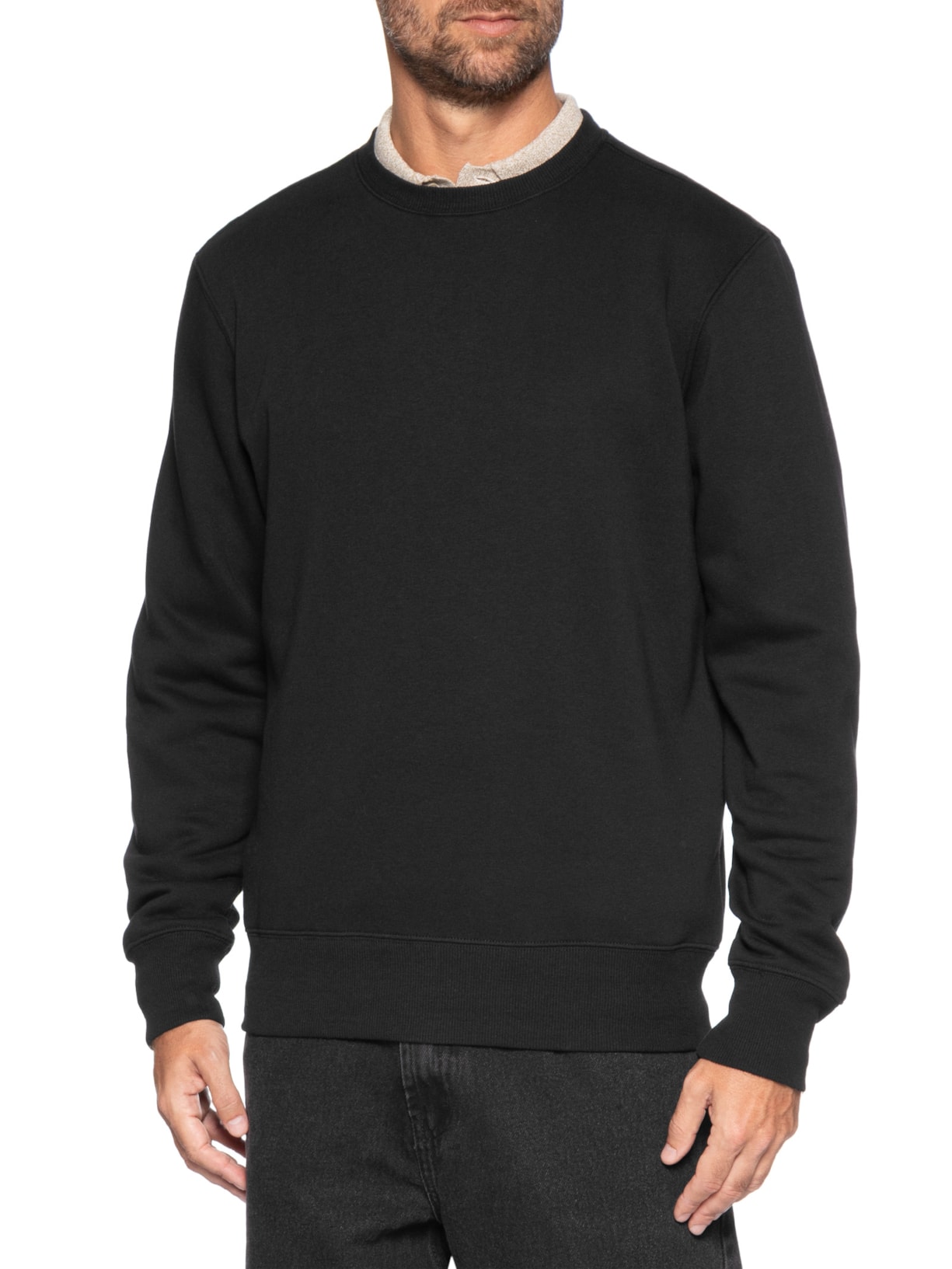 Moletom Masculino Regula Fit Gola Careca Preto Hering