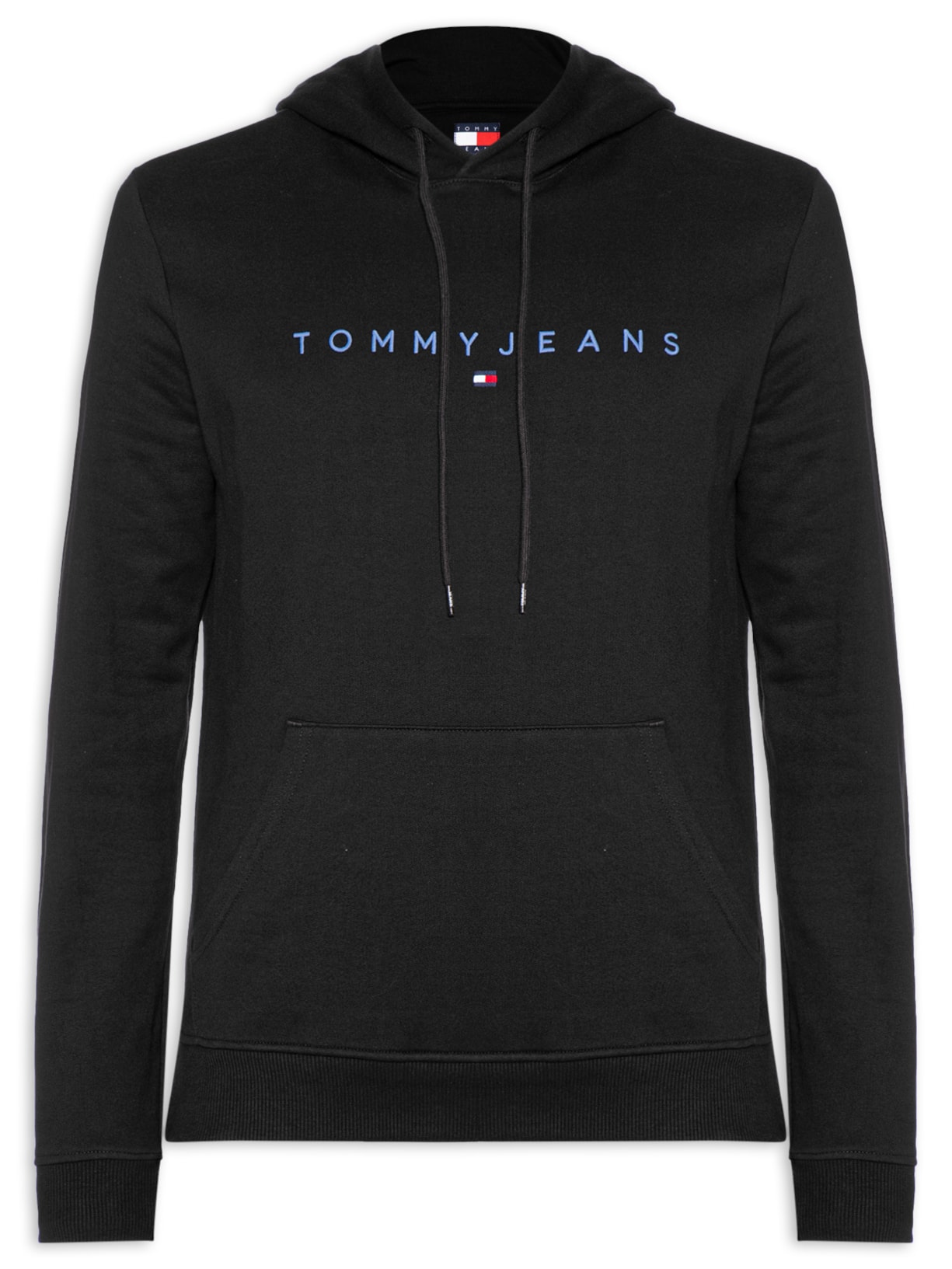 Moletom Masculino Regular Fit Bordado Com Capuz - Preto