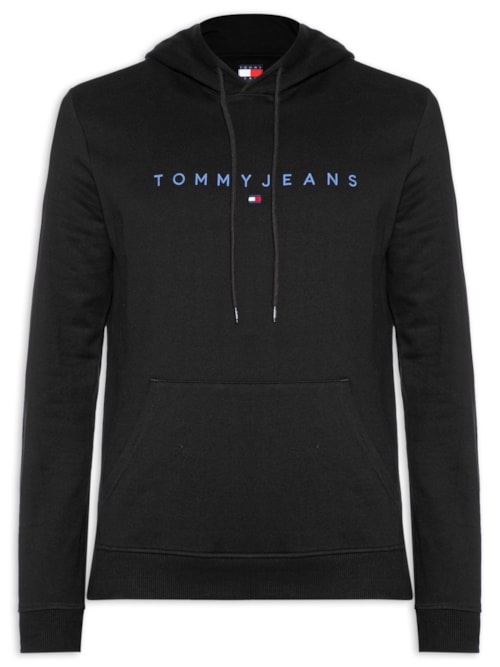 Moletom Masculino Regular Fit Bordado Com Capuz - Preto
