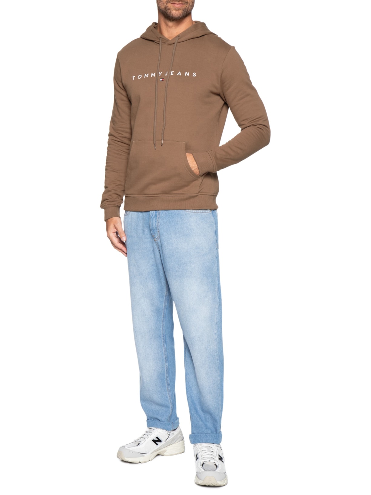 Moletom Masculino Regular Fit com Capuz – Marrom Tommy Jeans