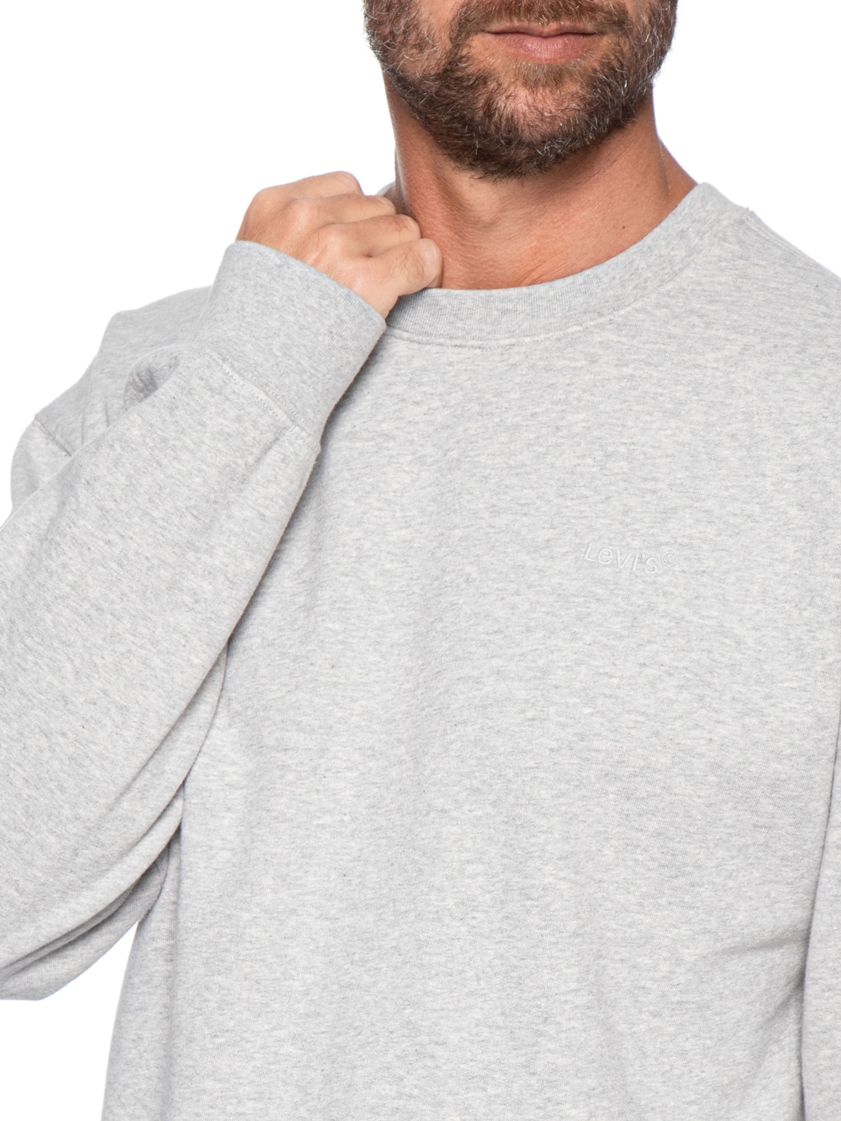 Moletom Masculino Relaxed Fit Authentic Crew-Neck Cinza Levi's
