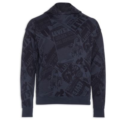 Moletom Masculino Sunset Com Estampa E Capuz - Azul