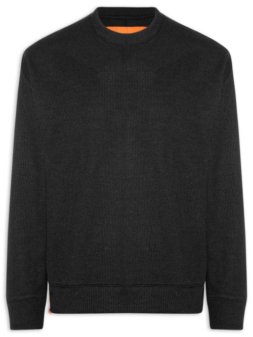 Moletom Masculino Waffle Texture - Preto
