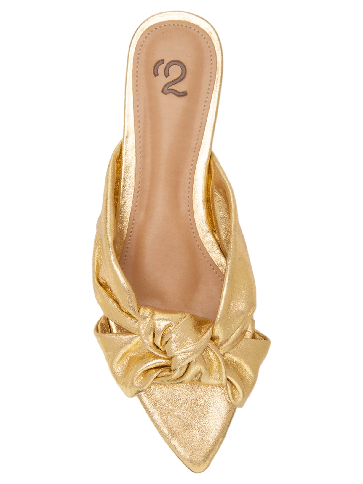 Mule Bico Fino Aberto Dourado '2Essential