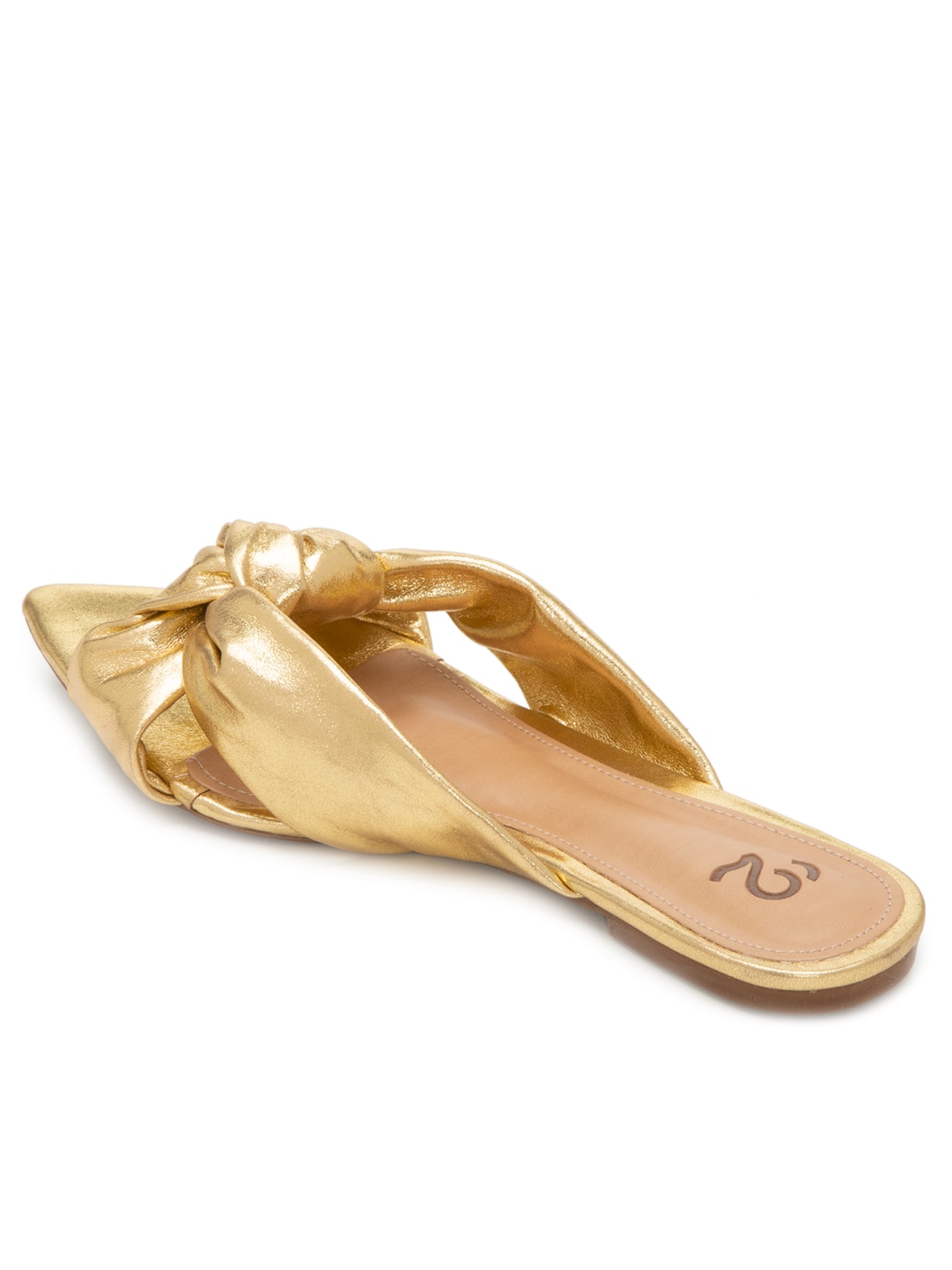 Mule Bico Fino Aberto Dourado '2Essential