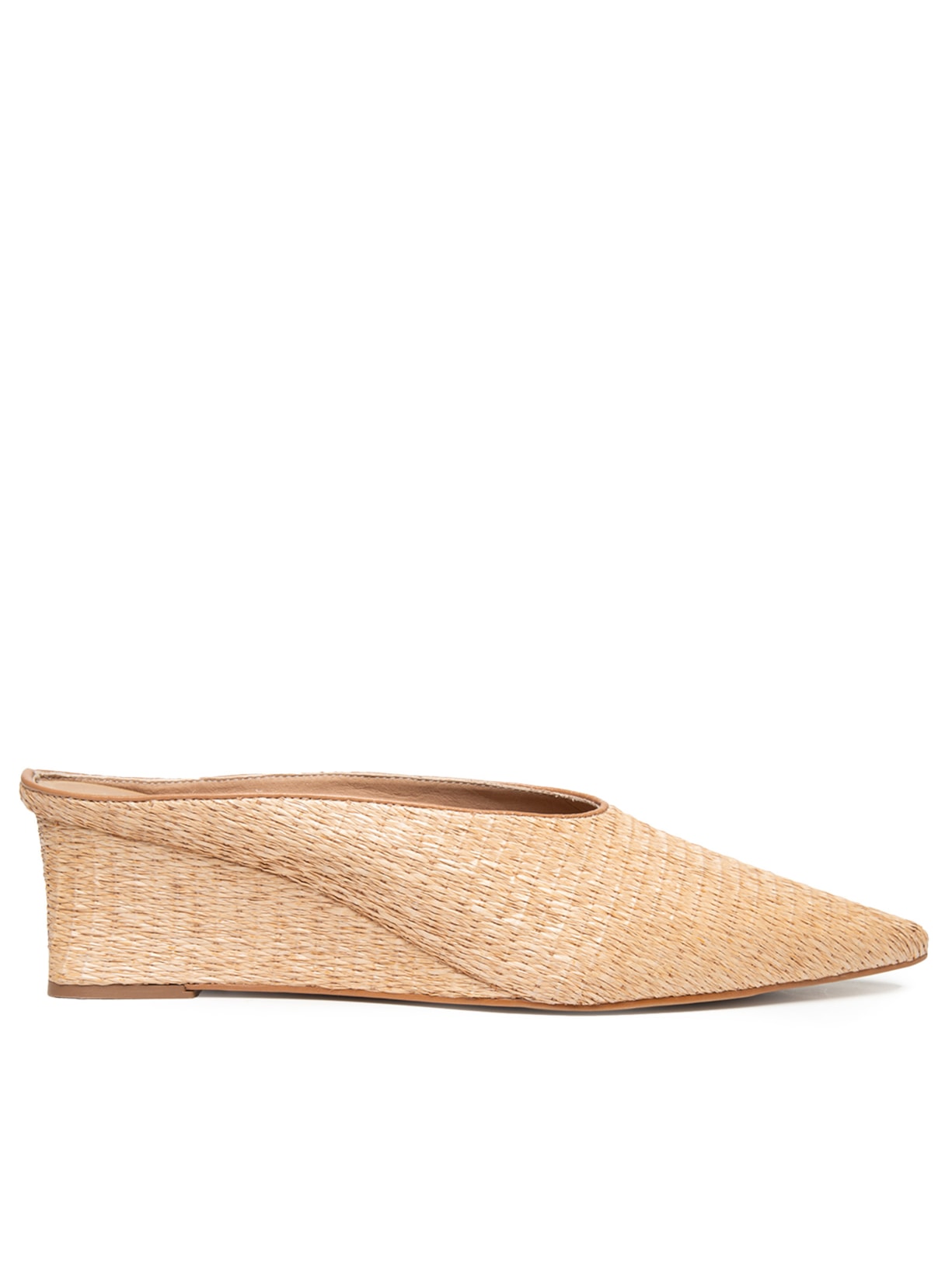 Mule Feminino Bico Fino Em Palha Bege '2Essential