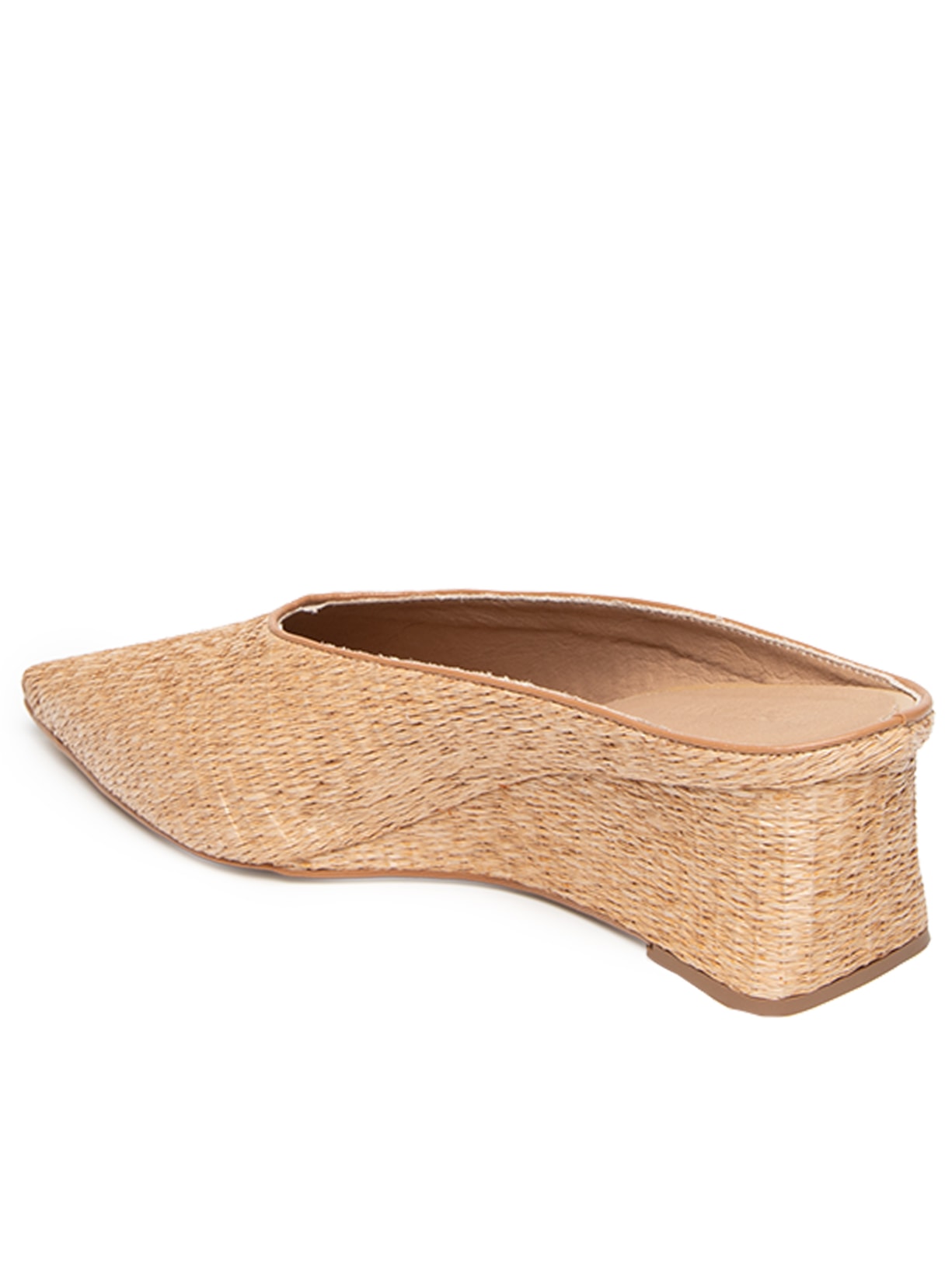 Mule Feminino Bico Fino Em Palha Bege '2Essential