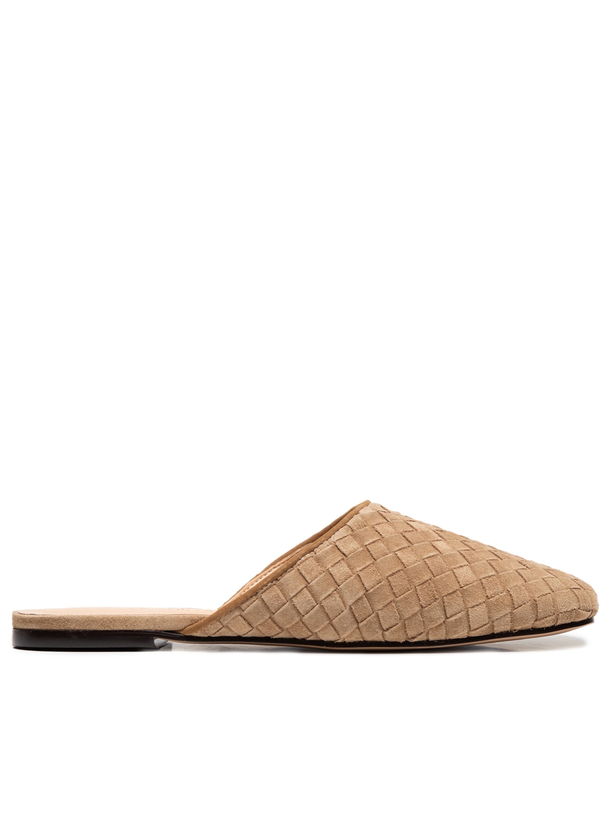 Mule Feminino Bico Quadrado Camurça - Bege