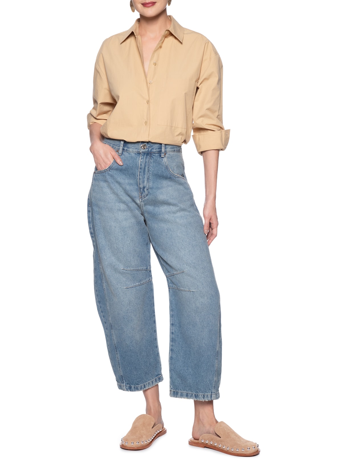 Mule Feminino Camurça Bege Vicenza