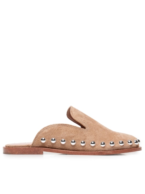 Mule Feminino Camurça - Bege