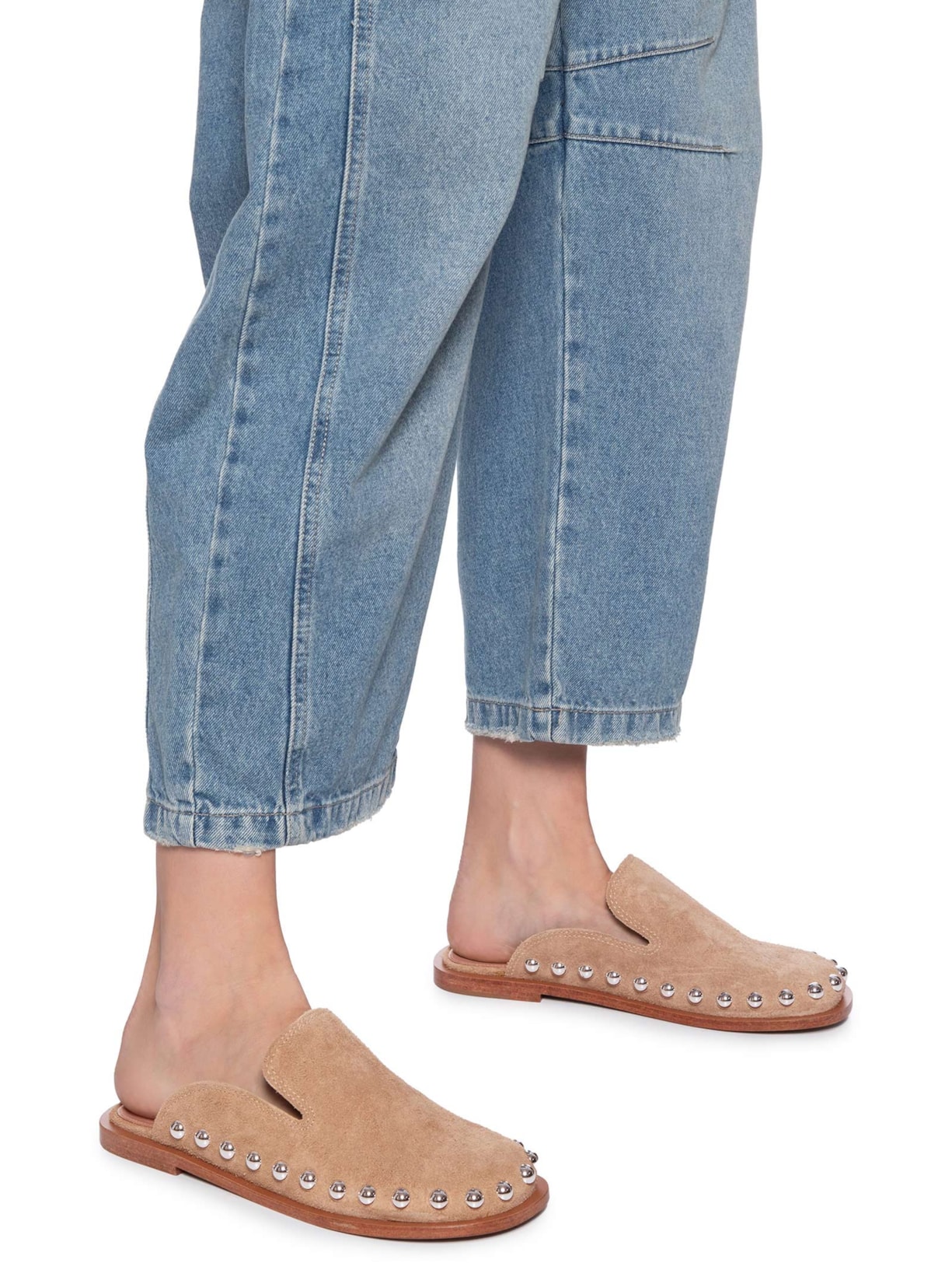 Mule Feminino Camurça Bege Vicenza