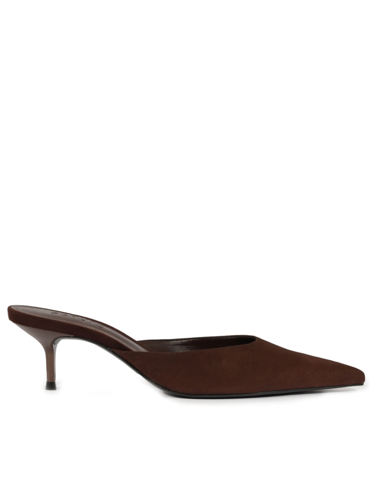 Mule Feminino Camurça Cabra - Marrom