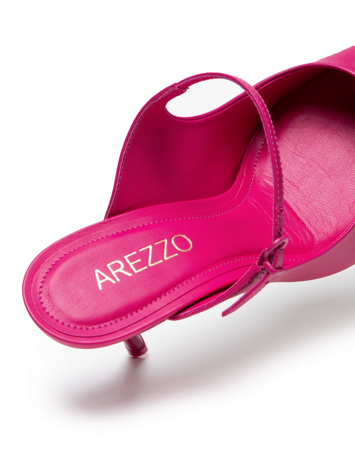 Mule Feminino Cetim Salto Fino Tira Rosa Arezzo