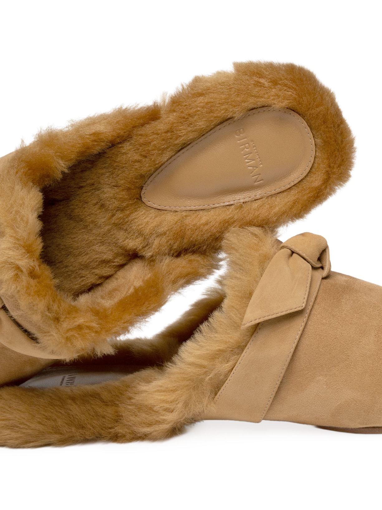 Mule Feminino Clarita Babouche Shearling Marrom Alexandre Birman