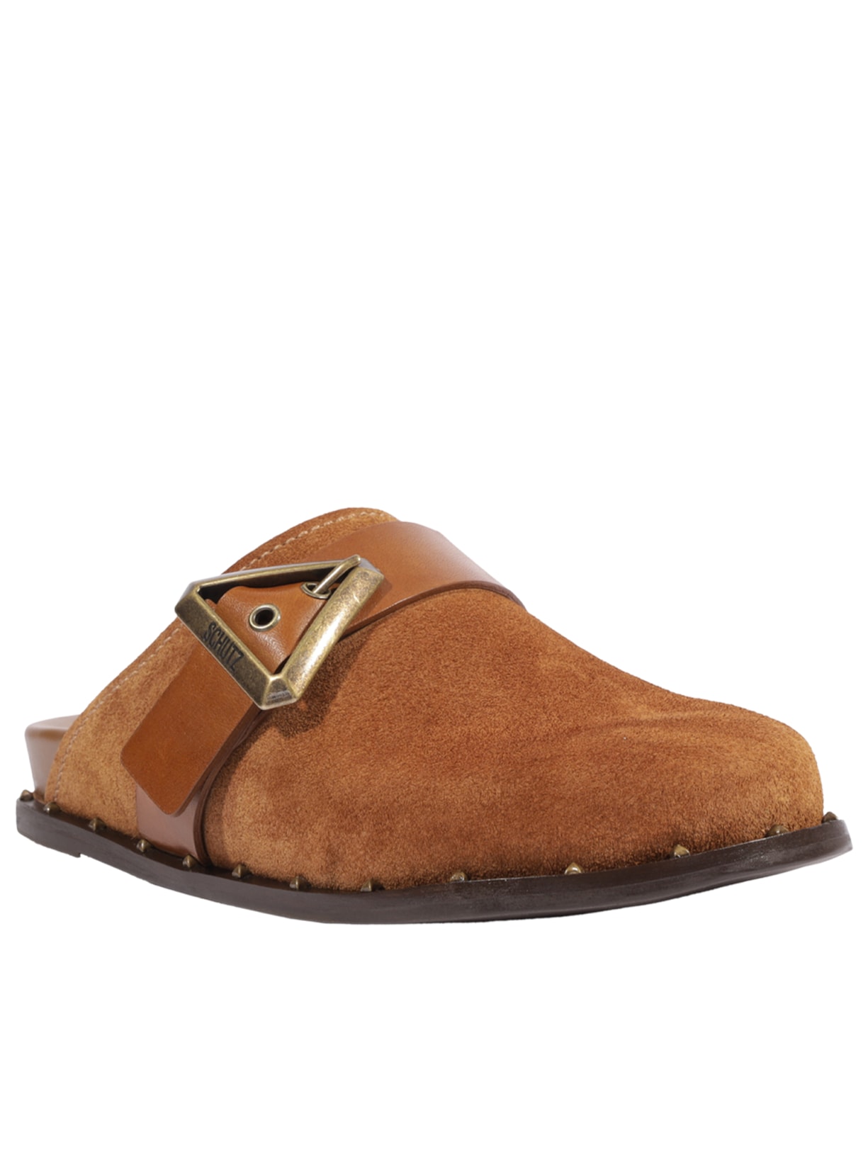 Mule Feminino Clog Couro Marrom Schutz