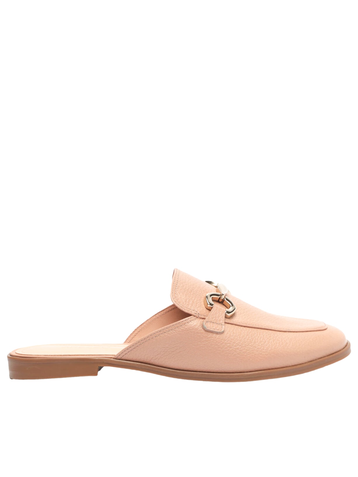 Mule Feminino Couro Rasteira Bridão - Bege