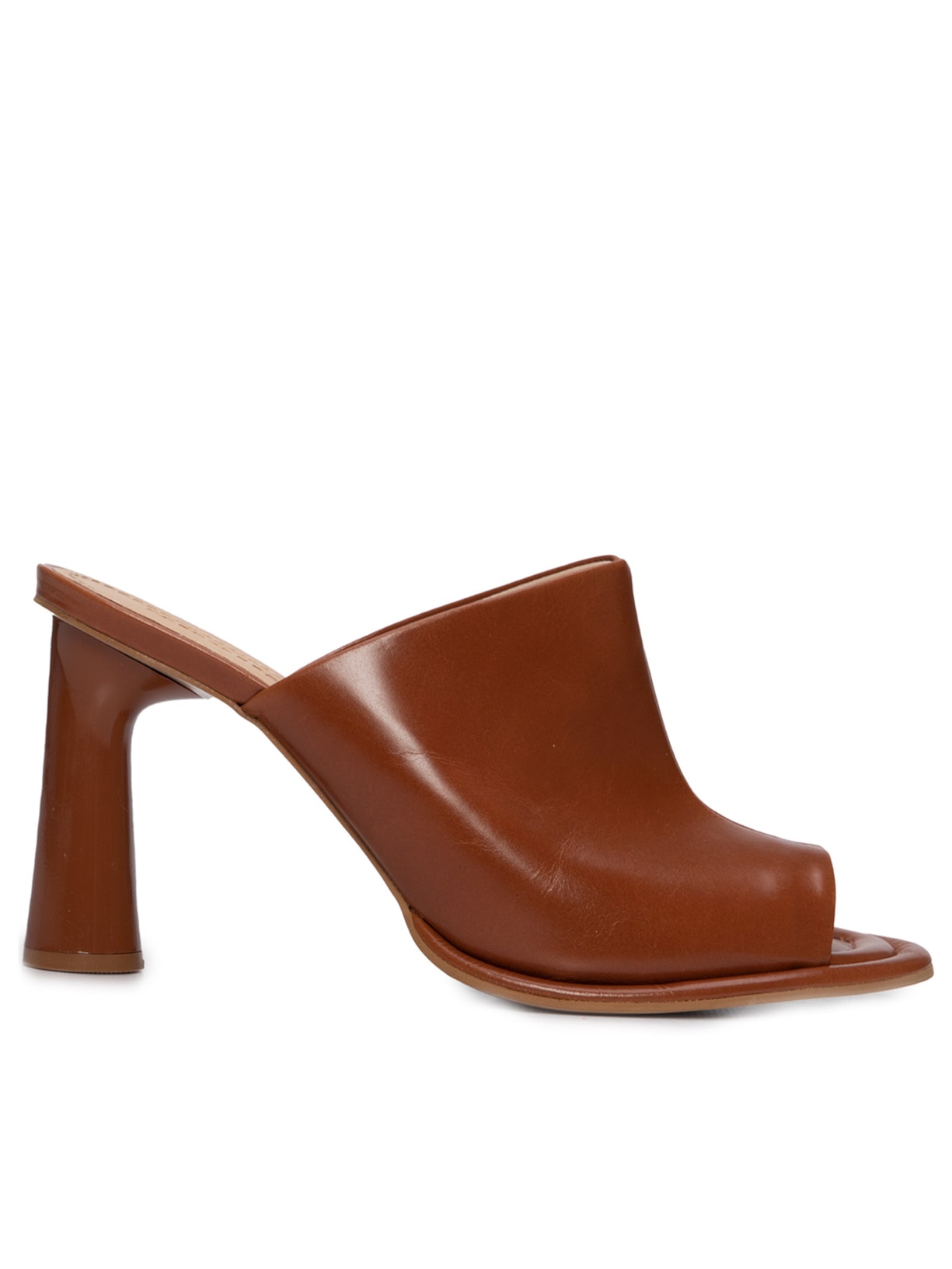 Mule Feminino Couro Salto Bloco - Marrom