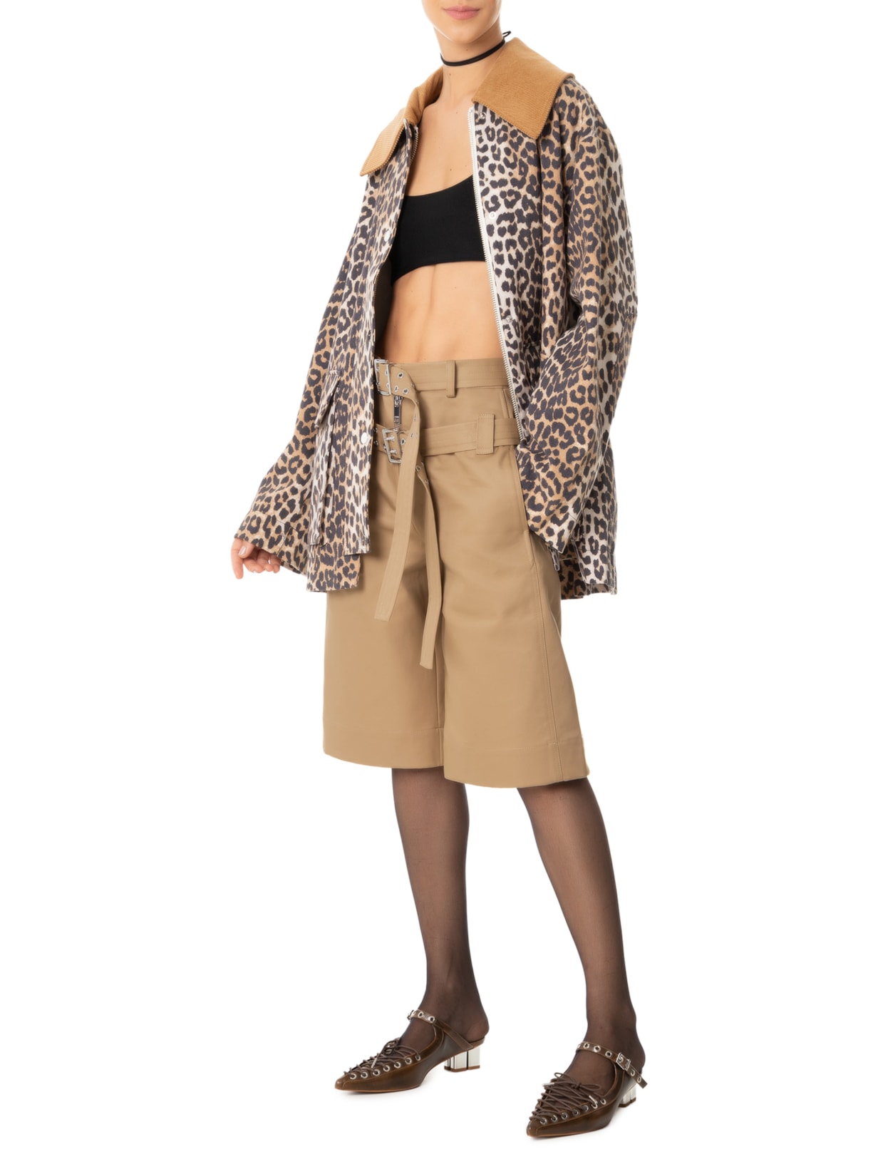 Mule Feminino Eyelets Lace Up Crinckle Oleatex Marrom Ganni