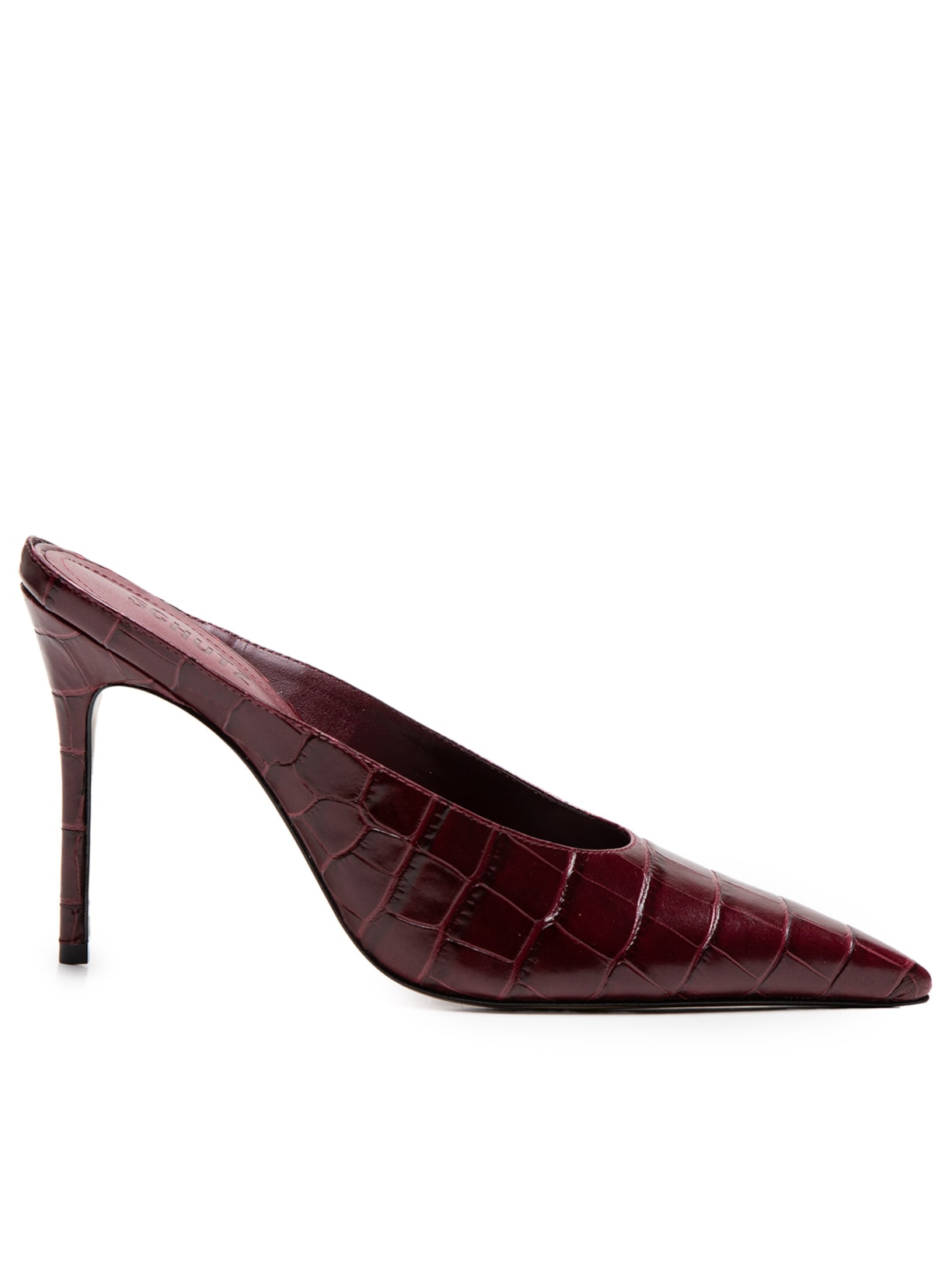 Mule Feminino Fresh Boho Salto Fino Alto Couro - Vinho