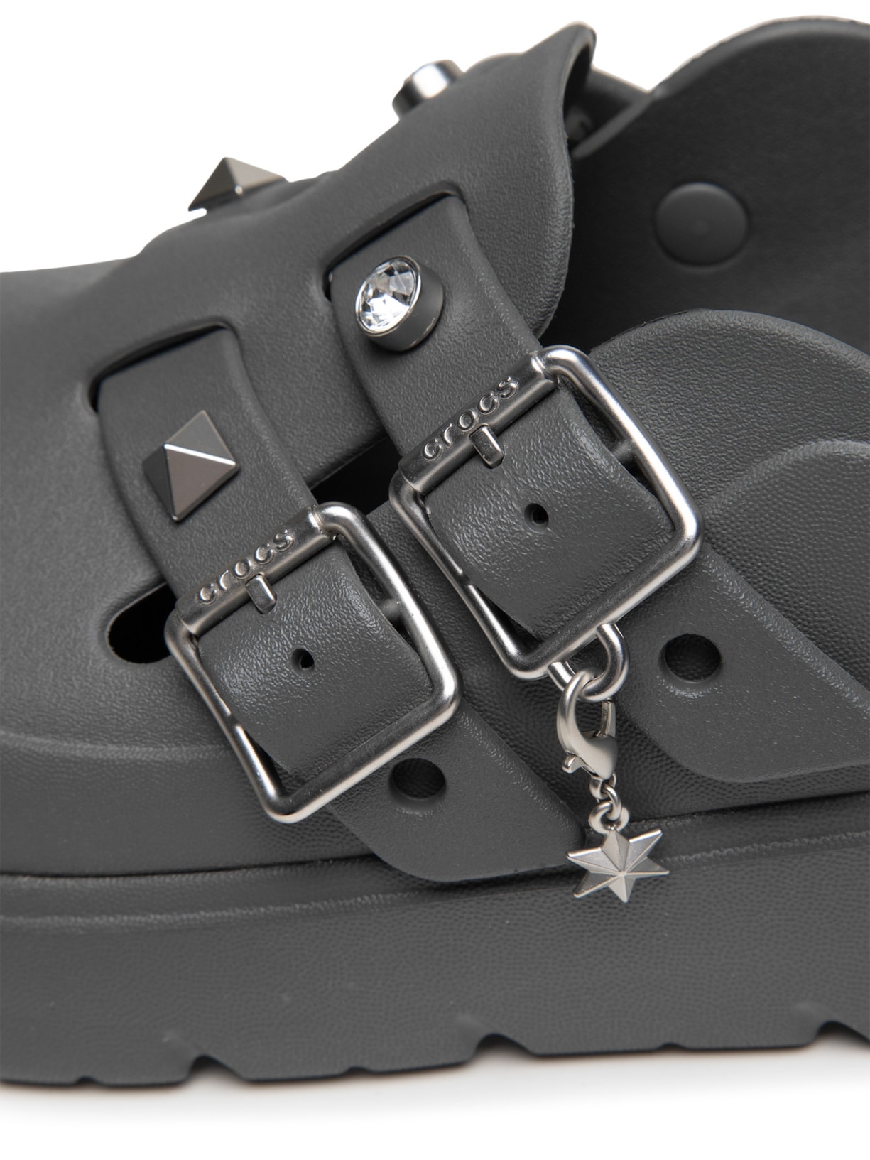 Mule Feminino Loaferette Star Studded Clog Cinza Crocs