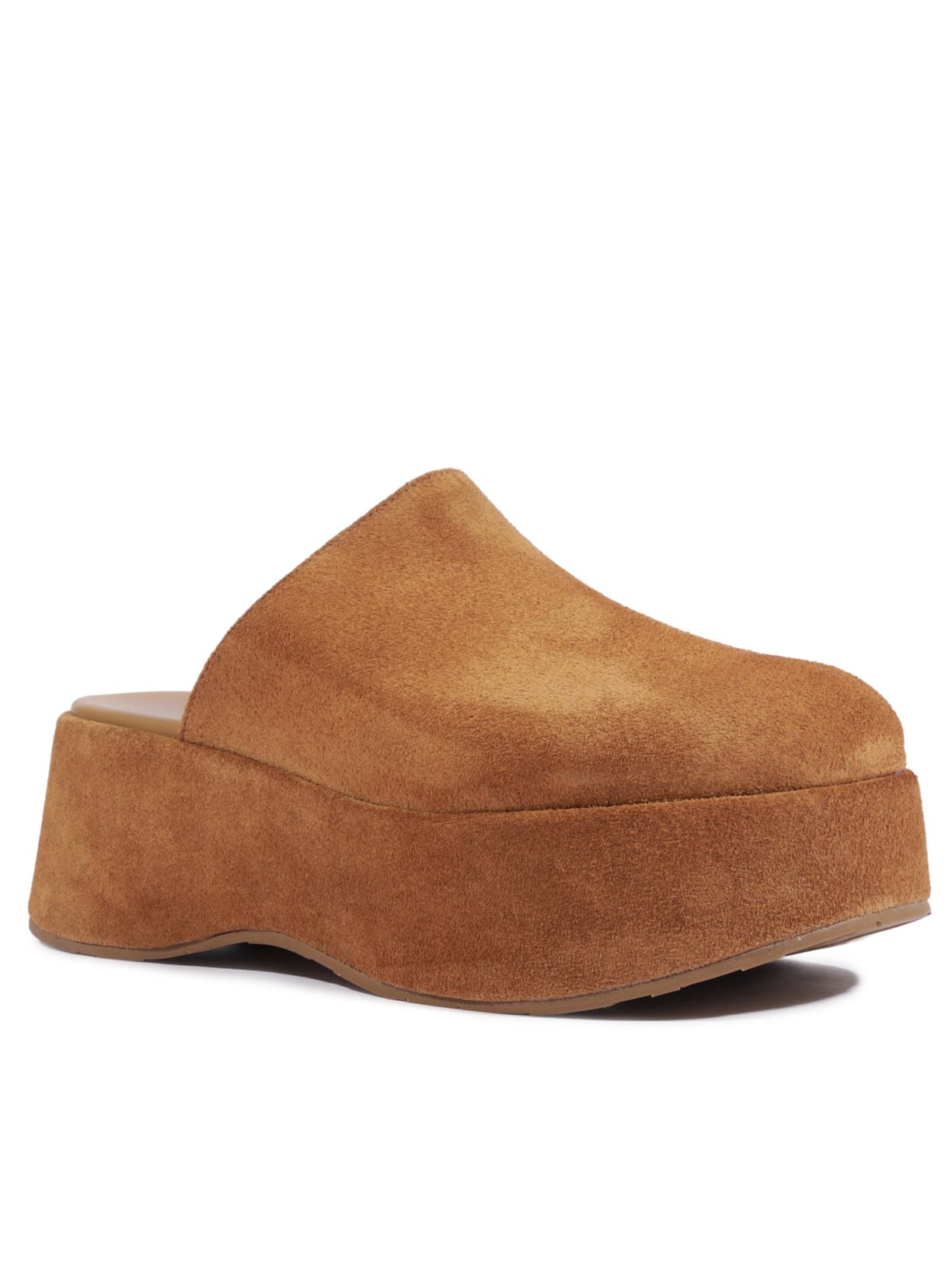 Mule Feminino Mia Suede - Marrom