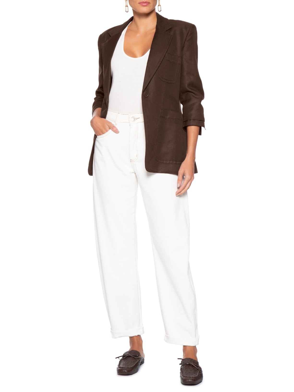 Mule Feminino Rasteiro Marrom Luiza Barcelos