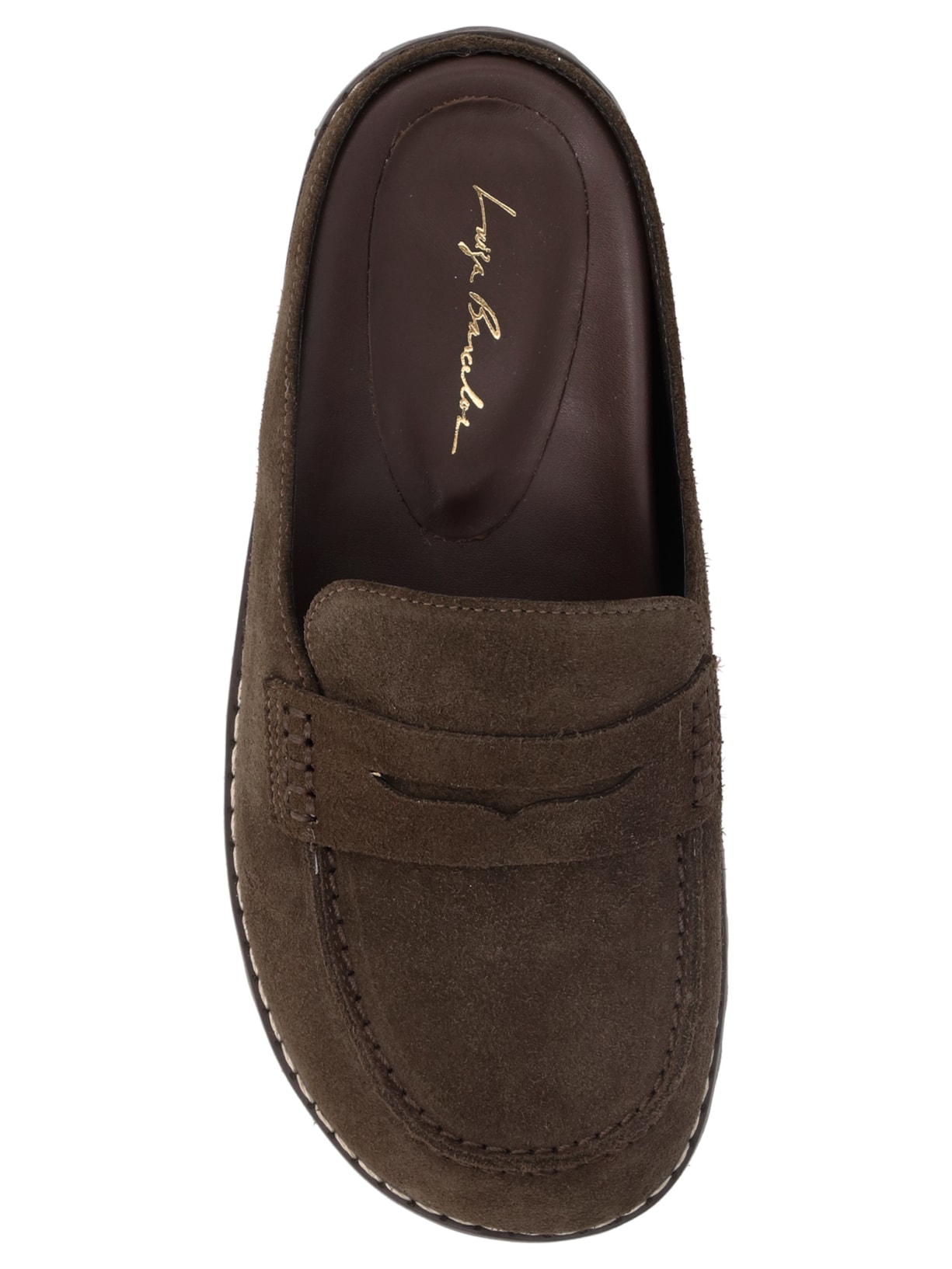 Mule Feminino Sabot Camurça Marrom Luiza Barcelos