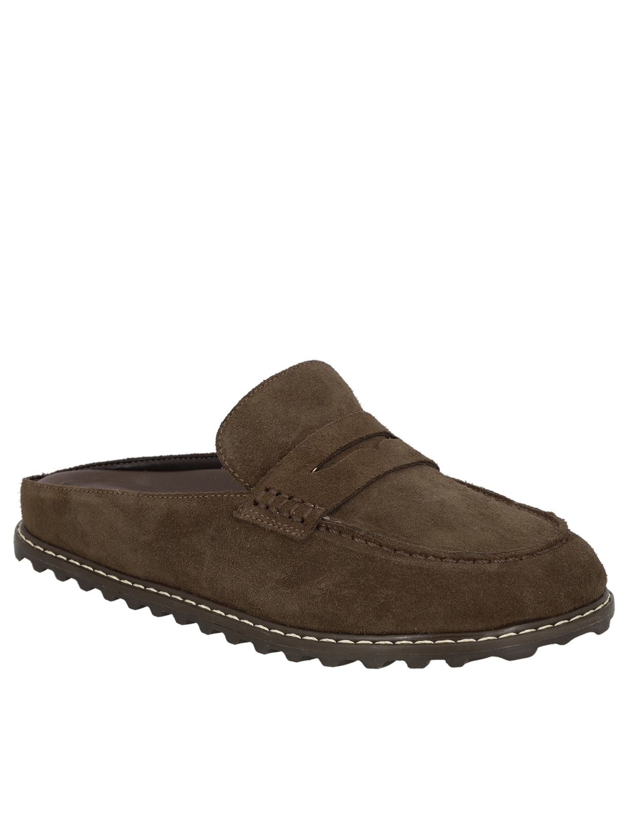 Mule Feminino Sabot Camurça Marrom Luiza Barcelos