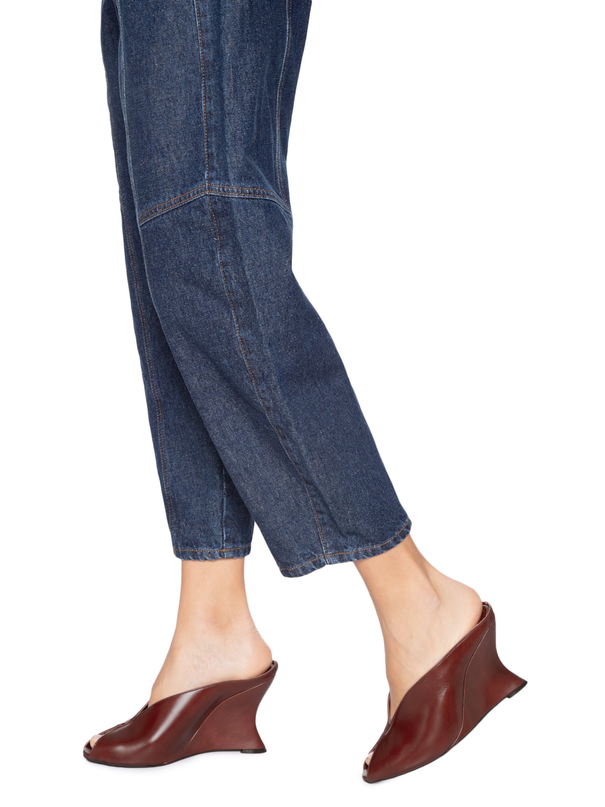 Mule Feminino Salto Alto Em Couro Vermelho '2Essential