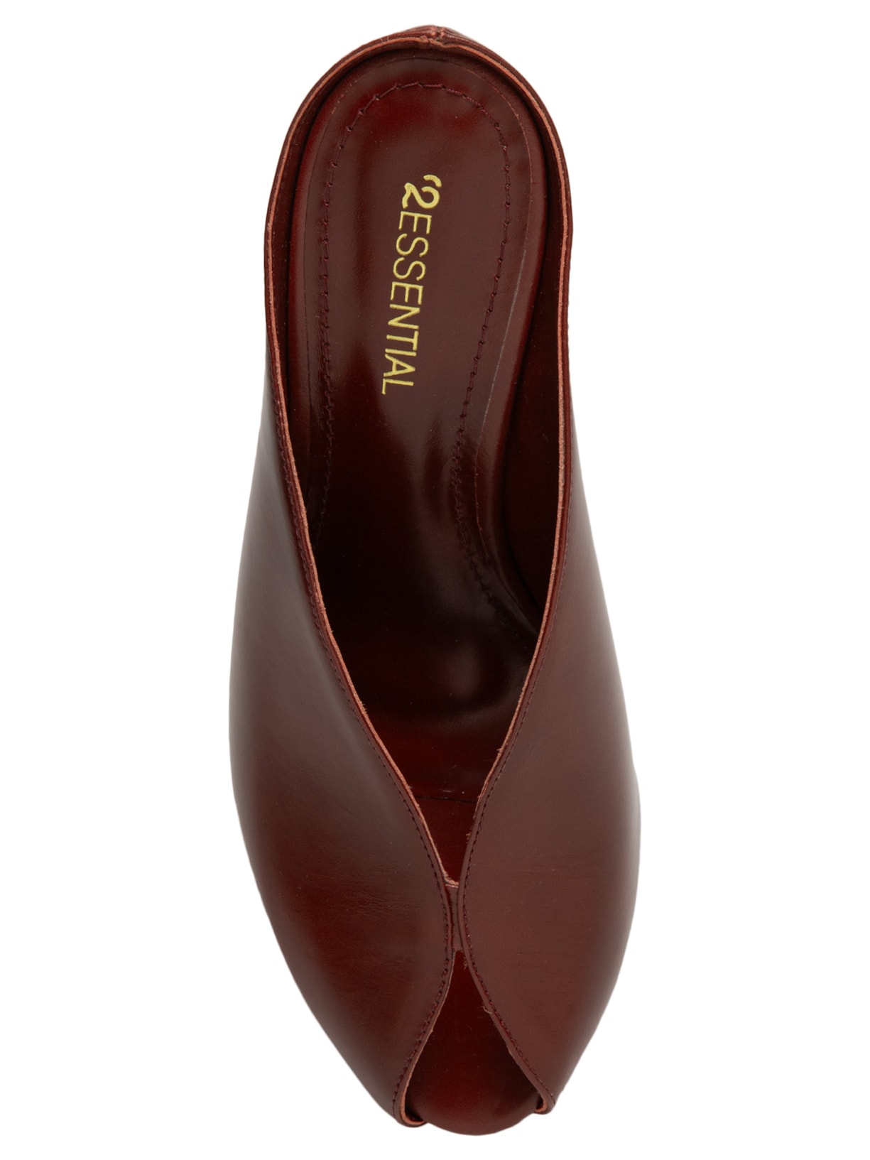 Mule Feminino Salto Alto Em Couro Vermelho '2Essential
