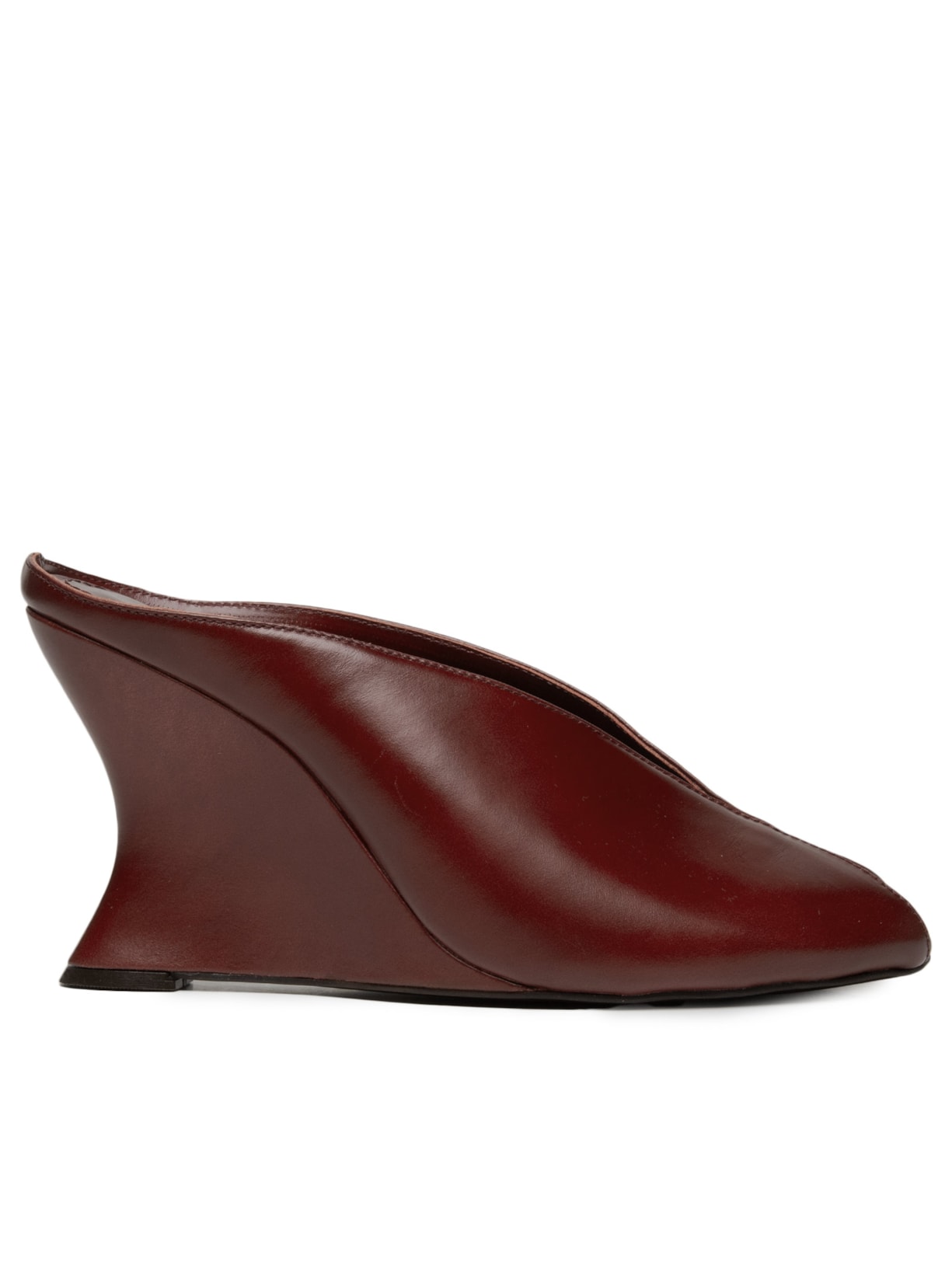 Mule Feminino Salto Alto Em Couro Vermelho '2Essential