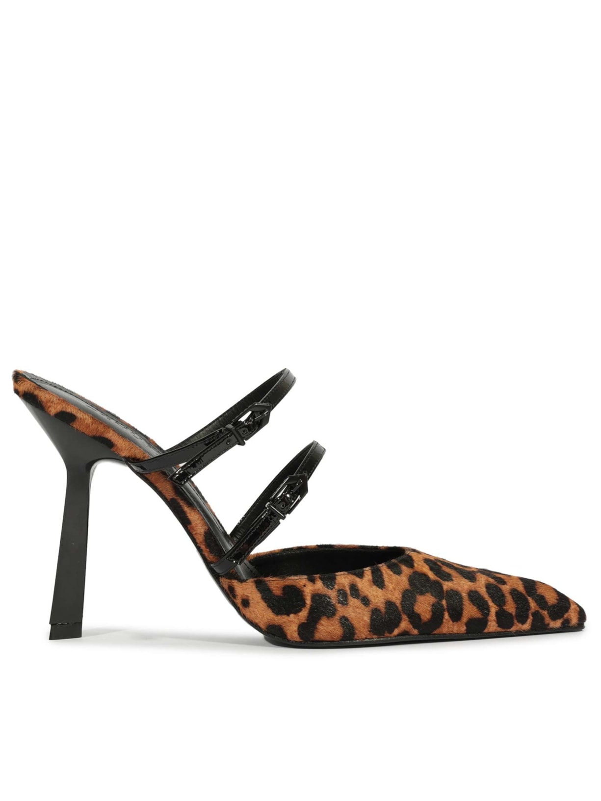 Mule Feminino Salto Fino Alto Fresh Boho Couro - Animal Print