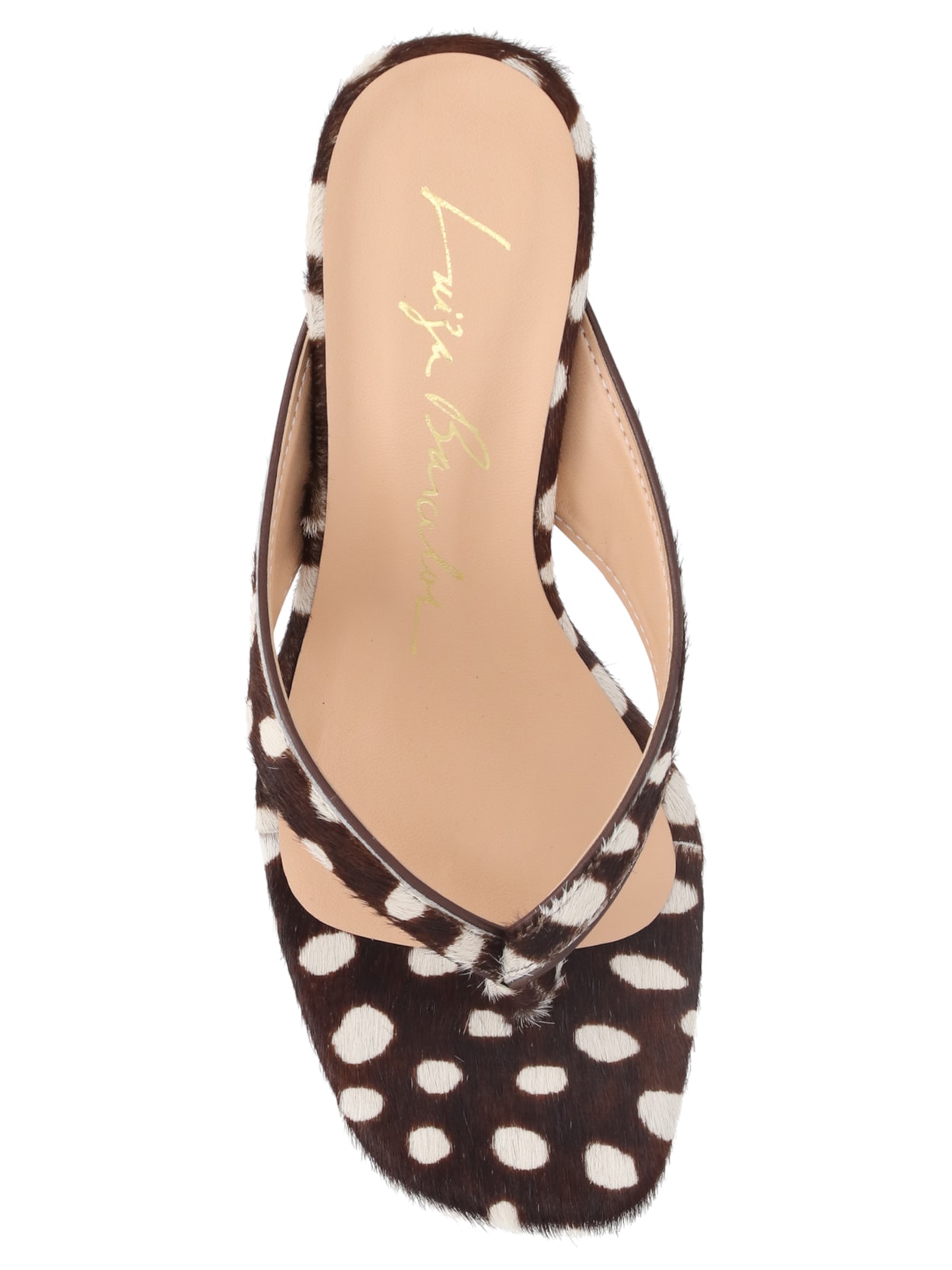 Mule Feminino Salto Média Em Couro Bambi Animal Print Luiza Barcelos