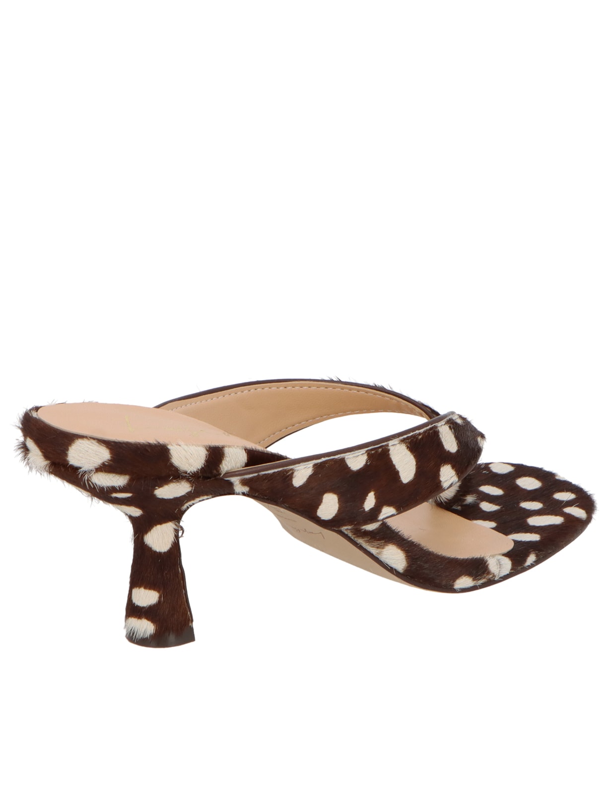 Mule Feminino Salto Médio Em Couro Bambi Animal Print Luiza Barcelos