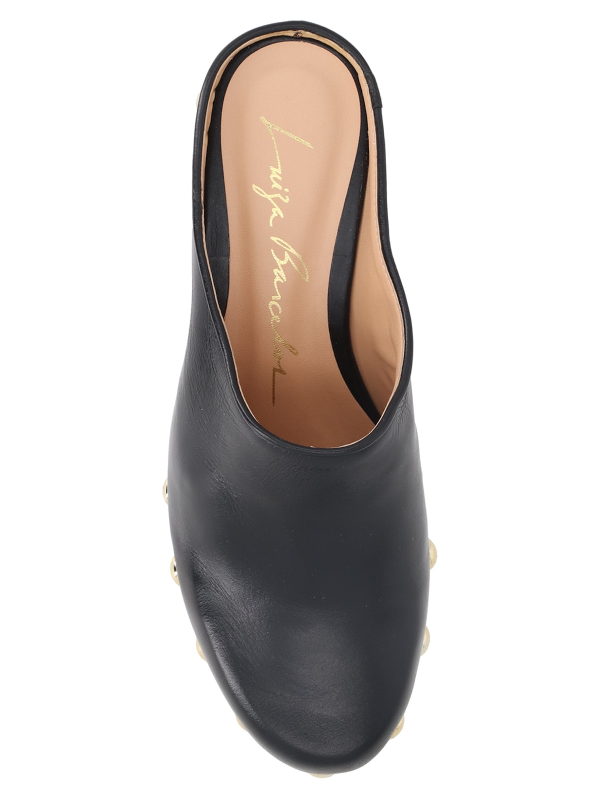 Mule Feminino Salto Médio Grease Preto Luiza Barcelos