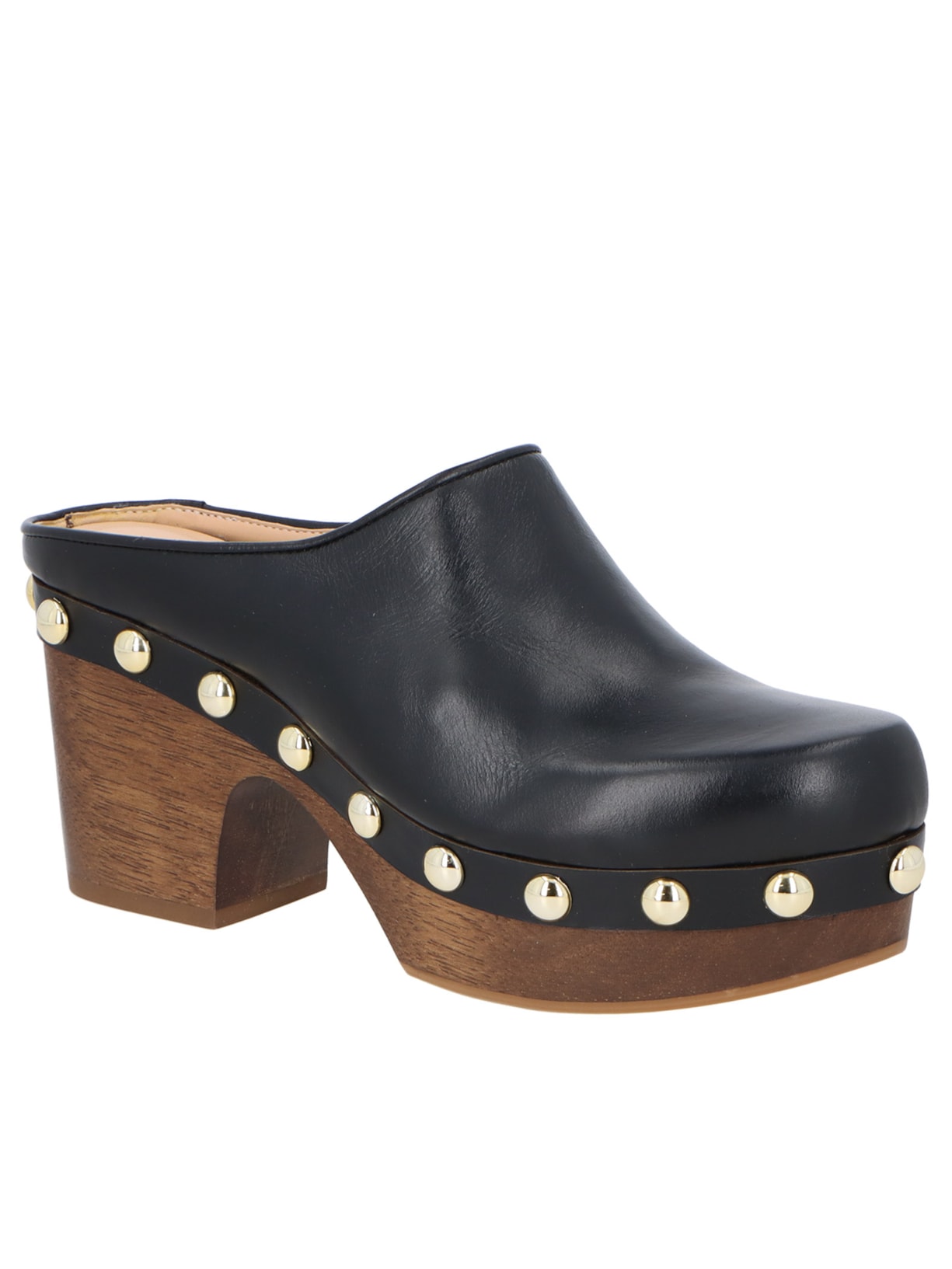 Mule Feminino Salto Médio Grease Preto Luiza Barcelos