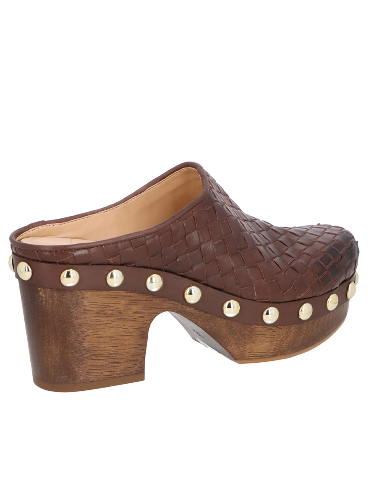 Mule Feminino Salto Médio Mogno Marrom Luiza Barcelos