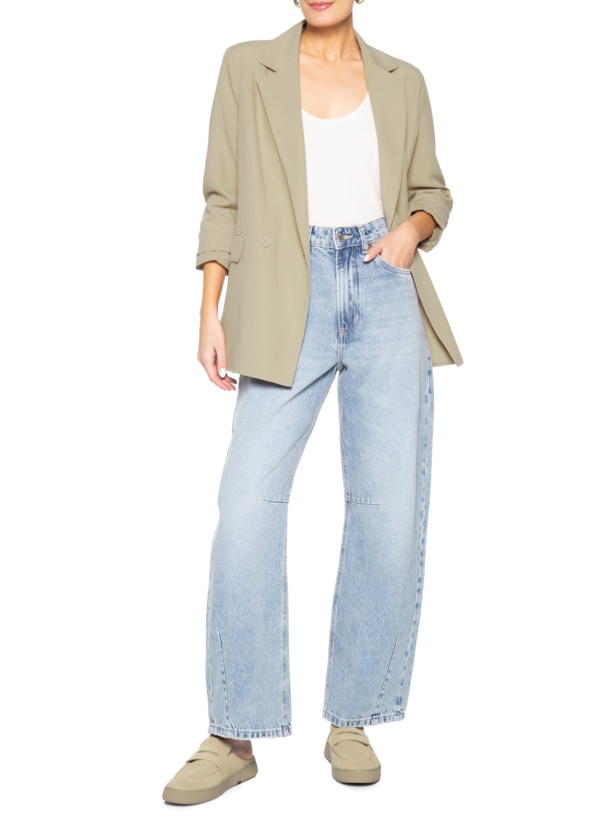 Mule Feminino Soho Slip On Camurça Bege Osklen