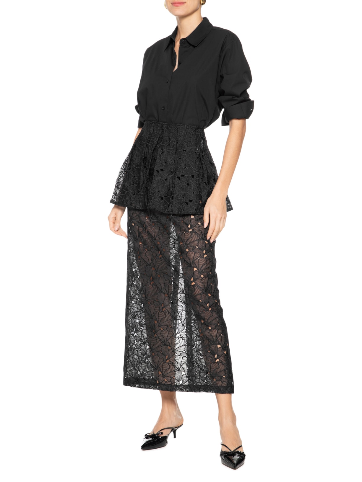 Mule Feminino Verniz Salto Kitten Laço Preto Arezzo