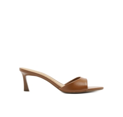 Mule Salto Médio Fino Tira Única – Marrom